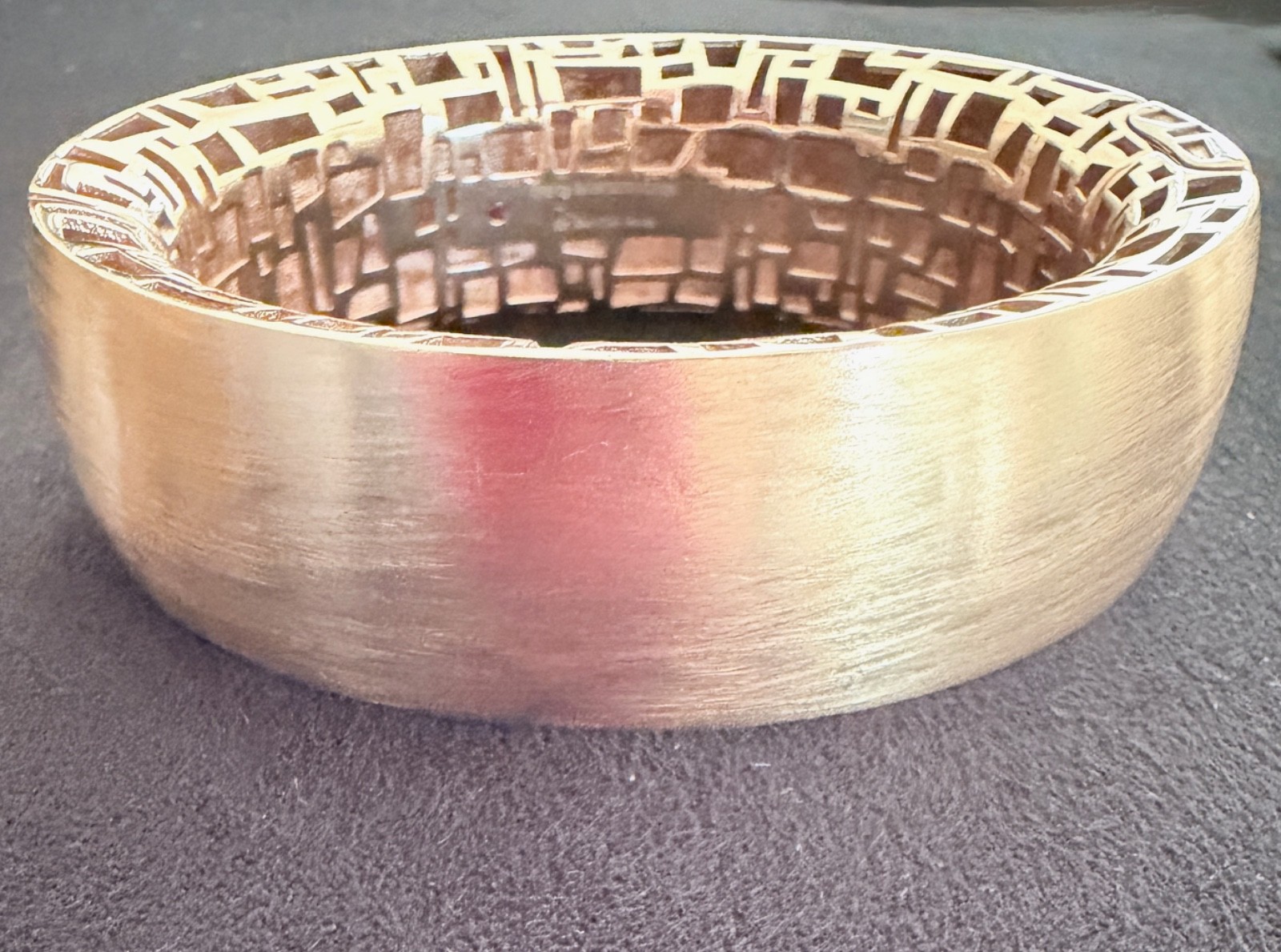 Roberto Coin 925 Sterling Silver Gold-Tone Wide Bangle Bracelet Italy