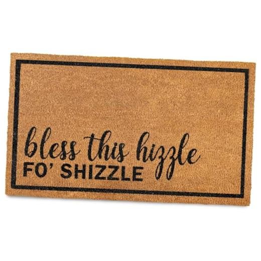 Bless This Hizzle Fo Shizzle Door Mat 30x17 Inch - Funny Welcome Mat Coir
