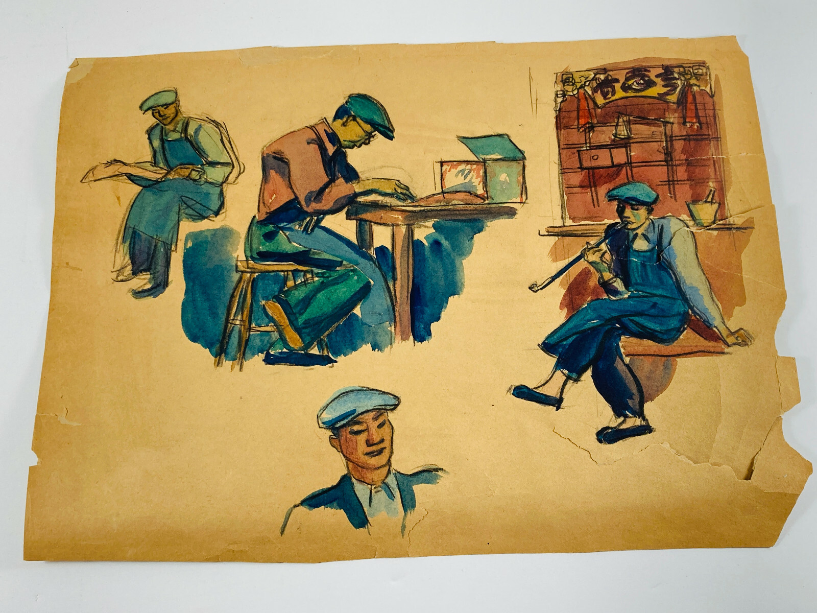 RARE 1930s 40s Howard Willard Drawing Illustration chinatown chinese WOW No.1 RARE 1930s 40s Howard Willard Drawing Illustration chinatown chinese WOW No.1