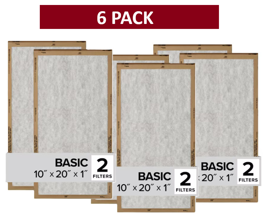 Filtrete 3M 10x20x1 MERV 1 Basic Basic Flat Air Filter 6 PACK Filtrete 3M 10x20x1 MERV 1 Basic Basic Flat Air Filter 6 PACK