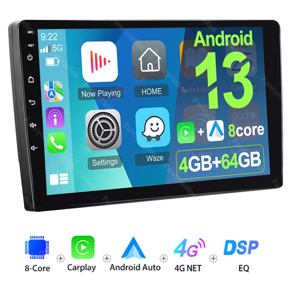9inch 8 core 4G+64G Android 13 Apple Carplay Car Stereo GPS Radio FM/RDS WIFI