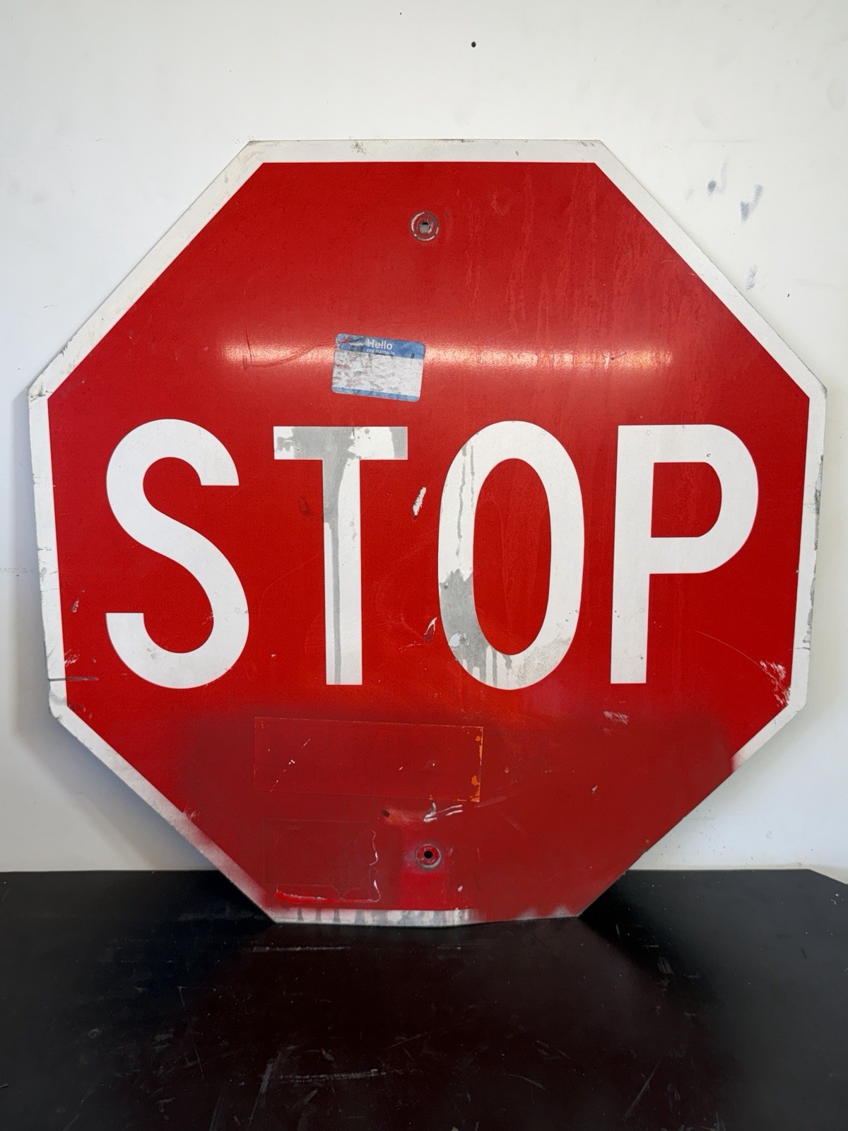 GENUINE Road STOP Sign RETIRED De-commissioned Reflective 30\