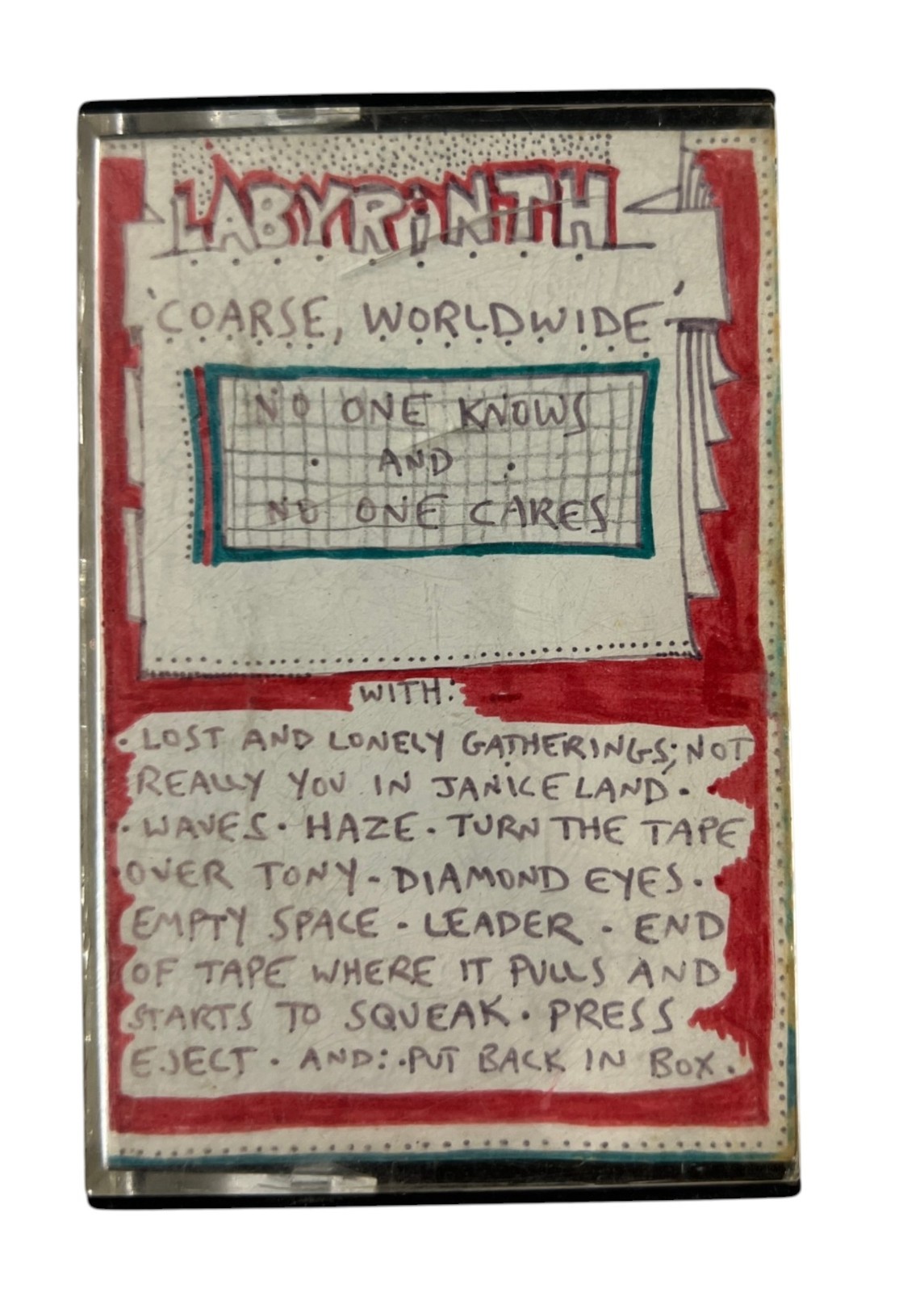 Labyrinth Coarse Worldwide Vintage Punk Rock Cassette Labyrinth Coarse Worldwide Vintage Punk Rock Cassette