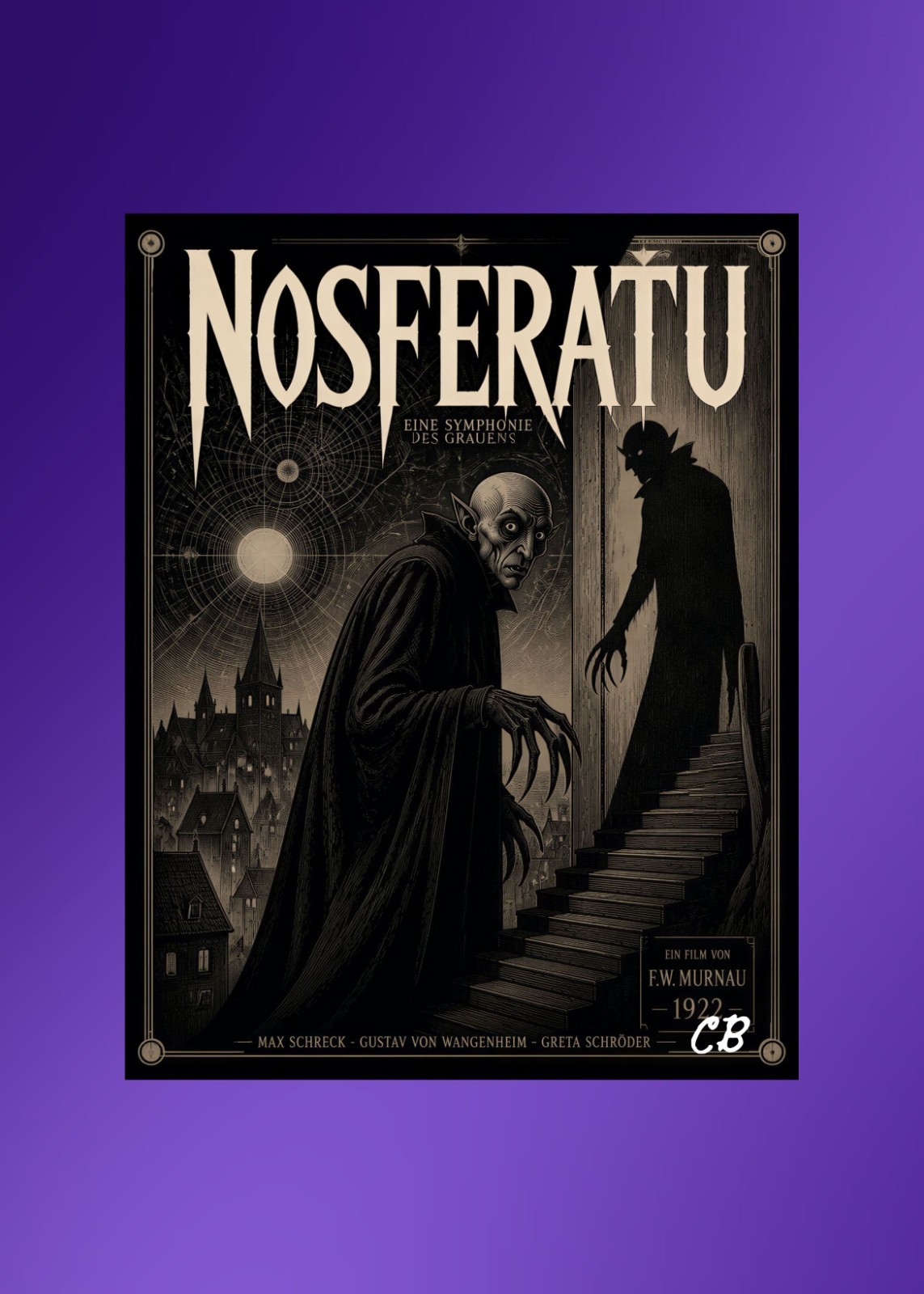 Nosferatu 1922 | ACEO Art Card | Classic Horror Poster Print