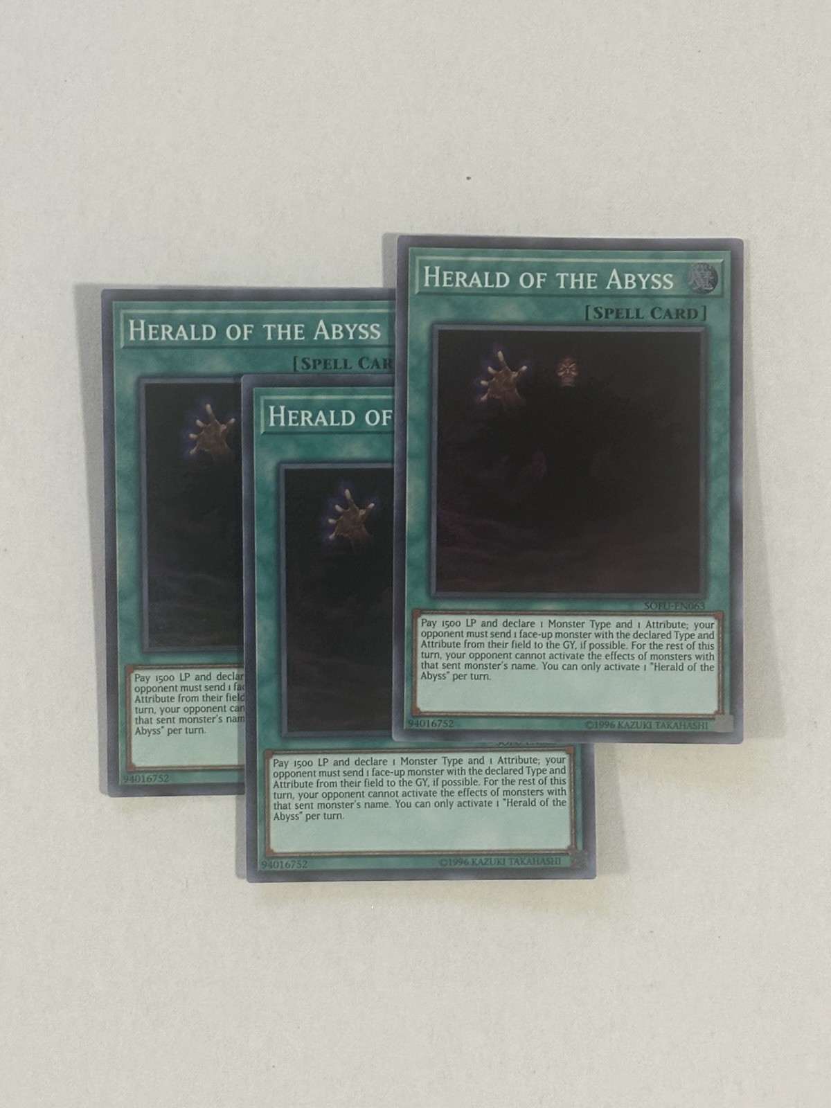 3x (M/NM) - Herald of the Abyss - SOFU-EN063 - Super Rare - Unlimited YuGiOh