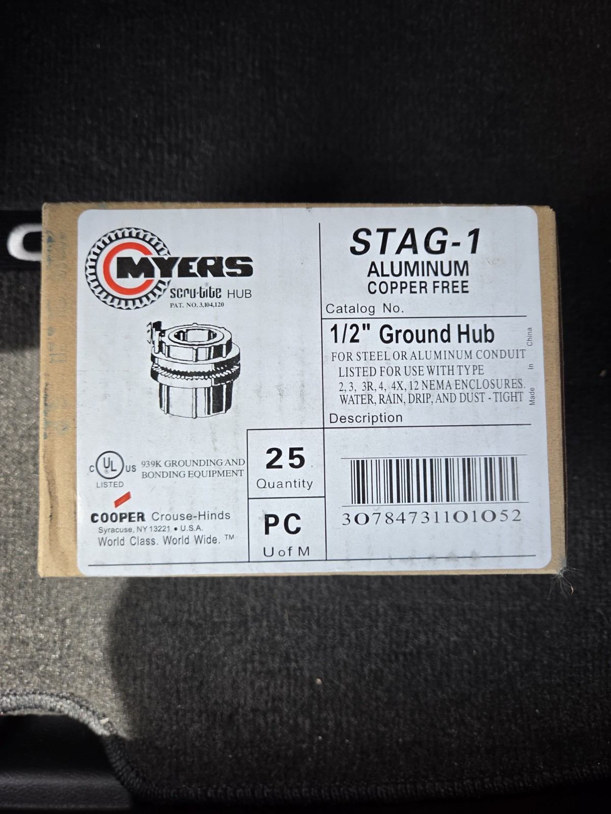  NEW EATON MEYERS STAG-1 CONDUIT 1/2