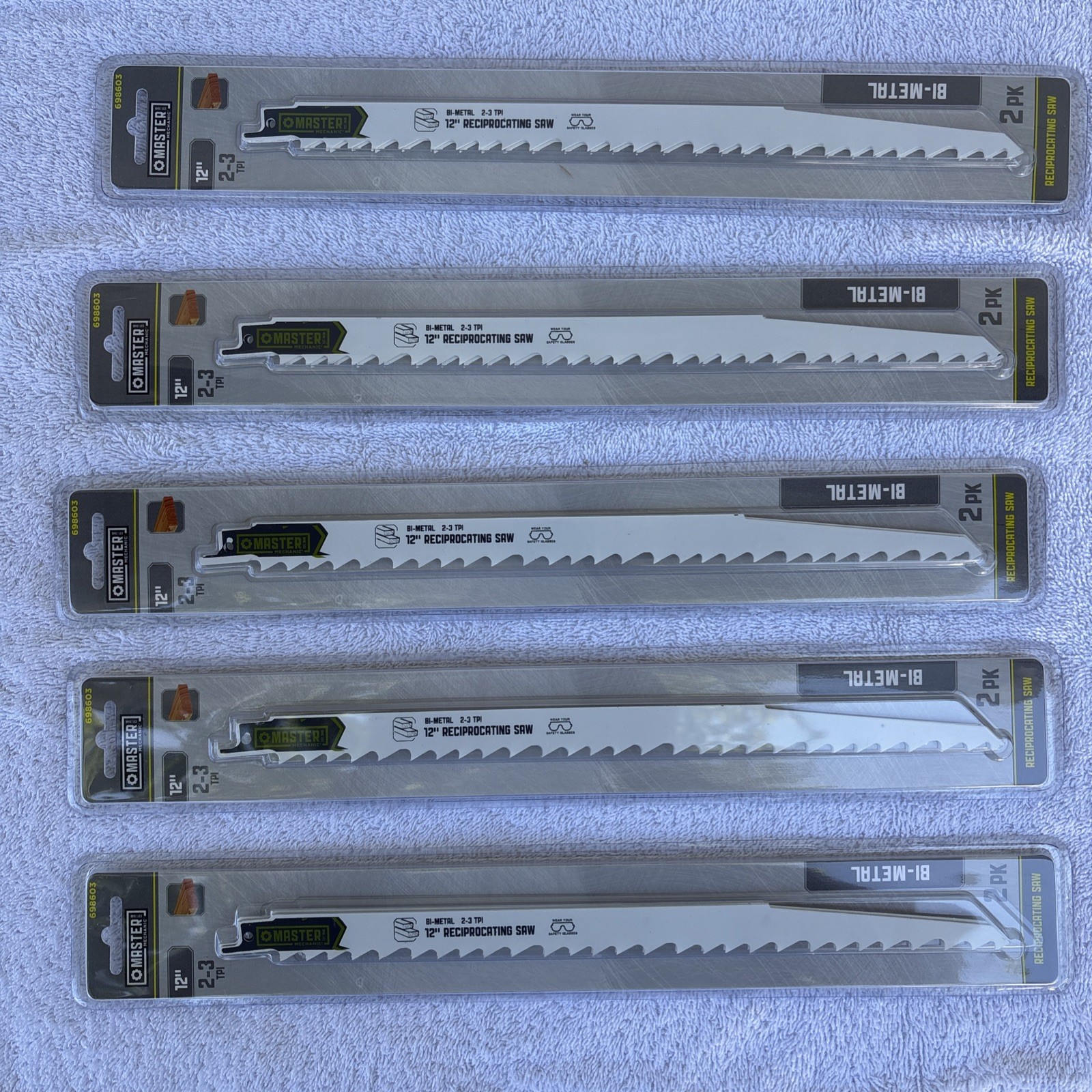 5 Packs of 2pc Master Mechanic 698603 Reciprocating Saw Blades 12 In. 2/3-TP