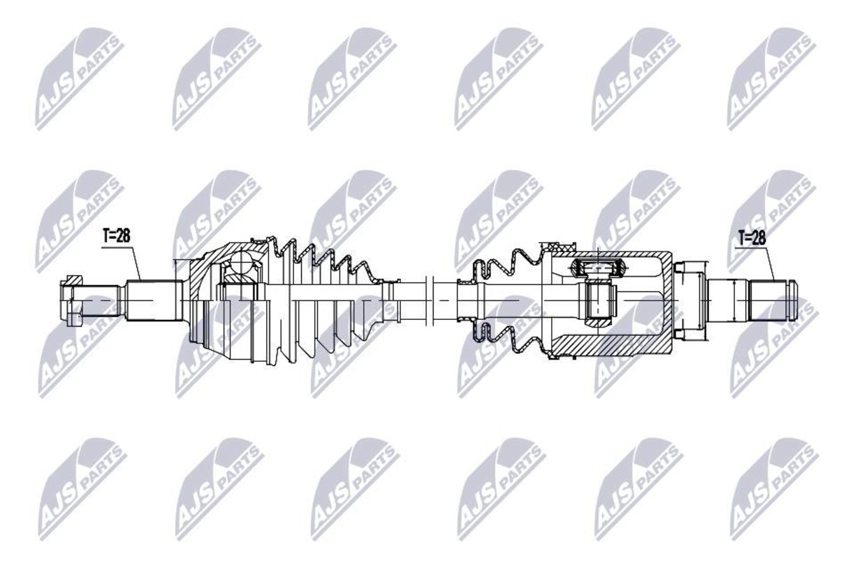 NTY Front Drive Shaft Left For MAZDA 3 13-19 FTC1-25-60X