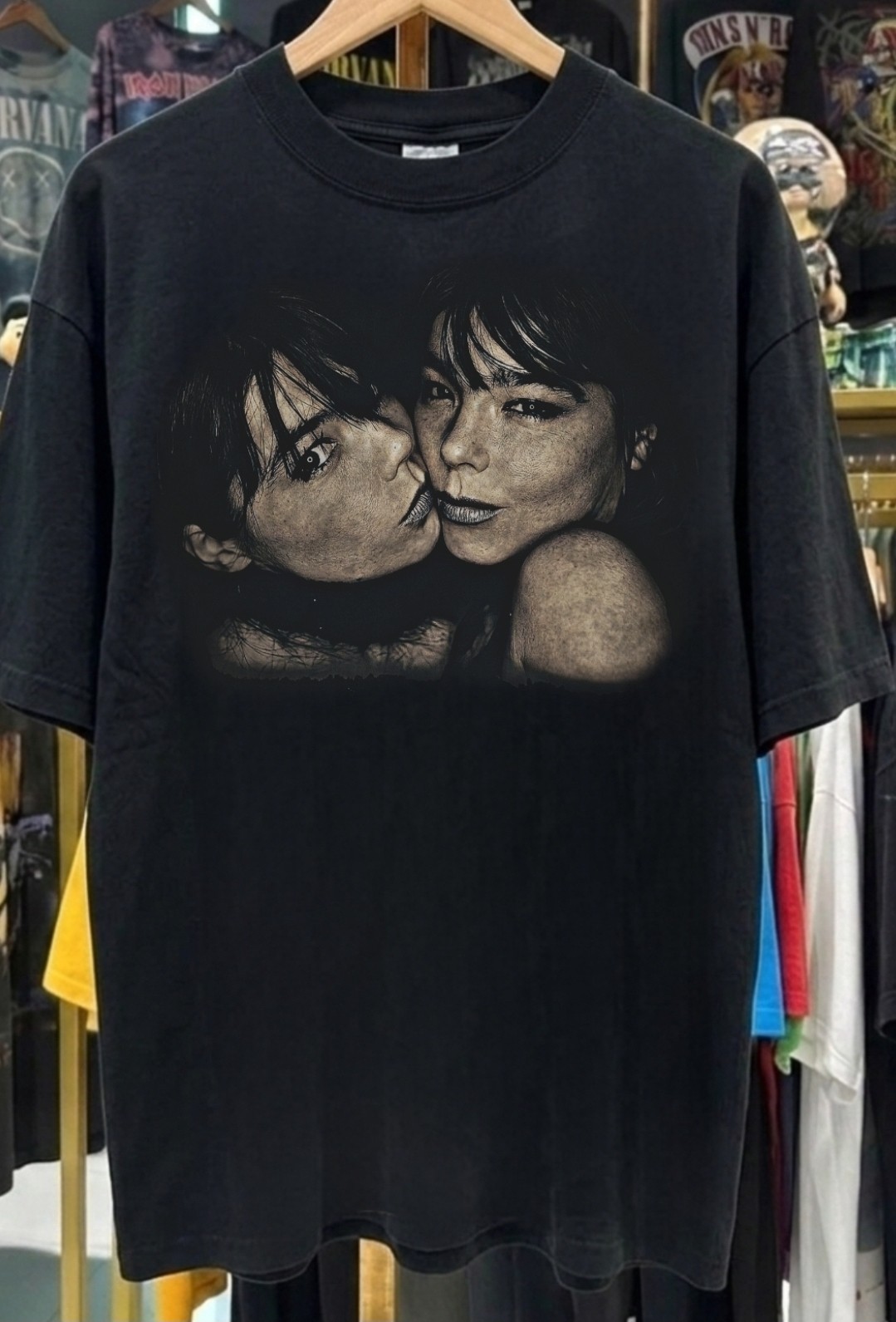 VNTG REMAKE BJORK ON A SHAKA HEAVYWEIGHT GARMET SHIRT \ VNTG REMAKE BJORK ON A SHAKA HEAVYWEIGHT GARMET SHIRT \