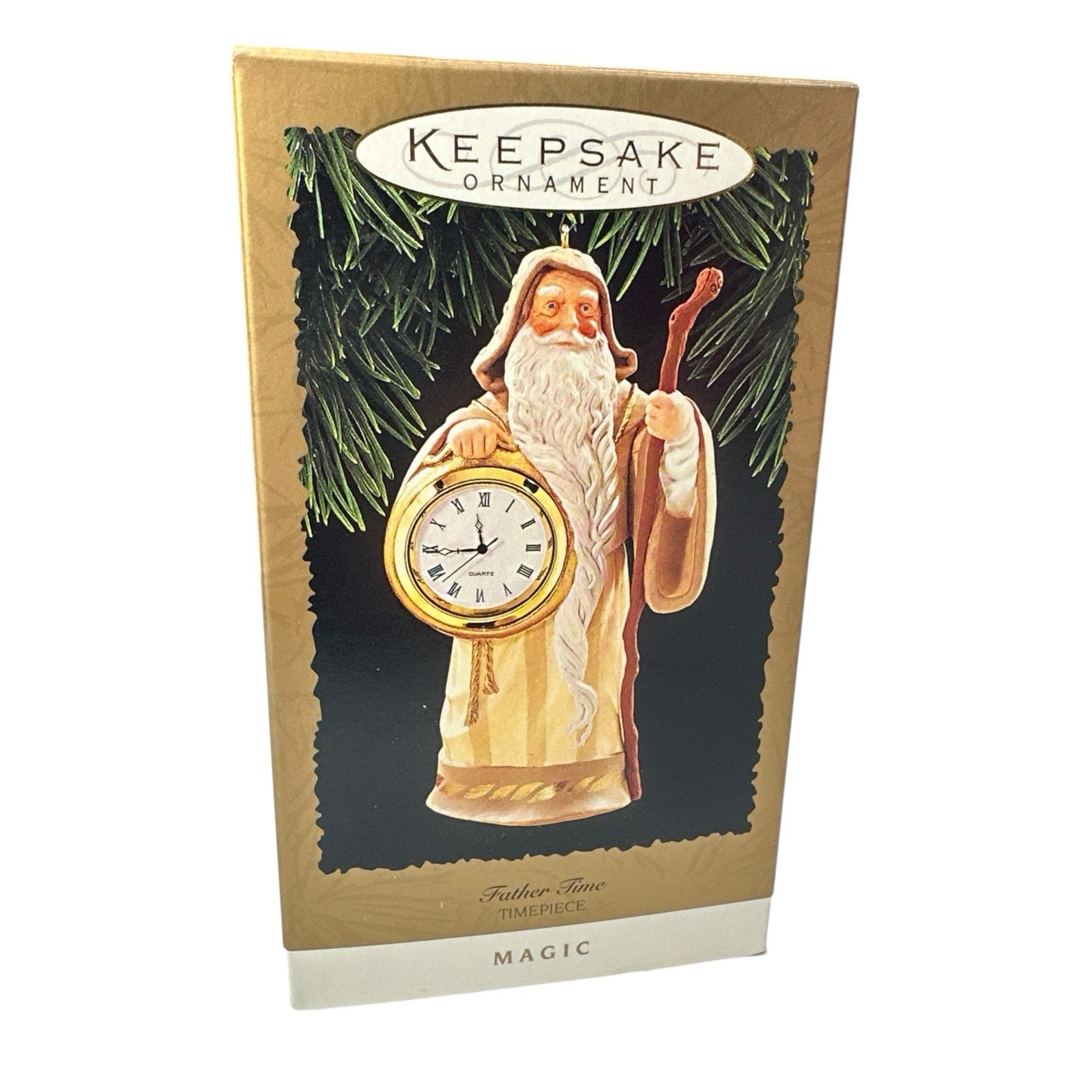 Hallmark Keepsake Ornament Magic Father Time Timepiece Clock Watch 1996 Hallmark Keepsake Ornament Magic Father Time Timepiece Clock Watch 1996