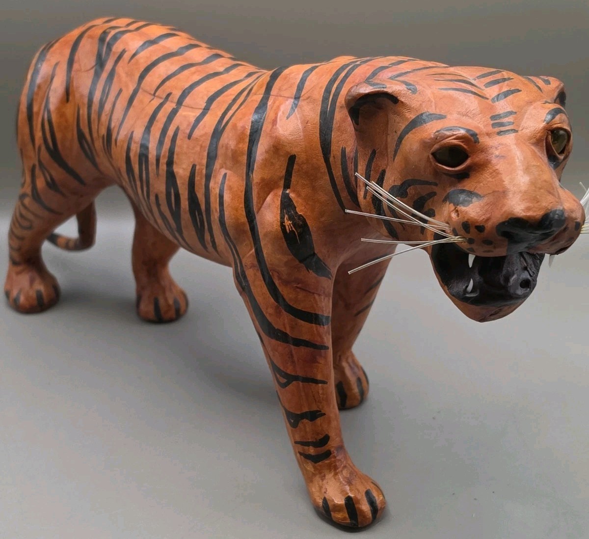 Vintage Leather Wrapped Bengal Tiger 17\ Vintage Leather Wrapped Bengal Tiger 17\