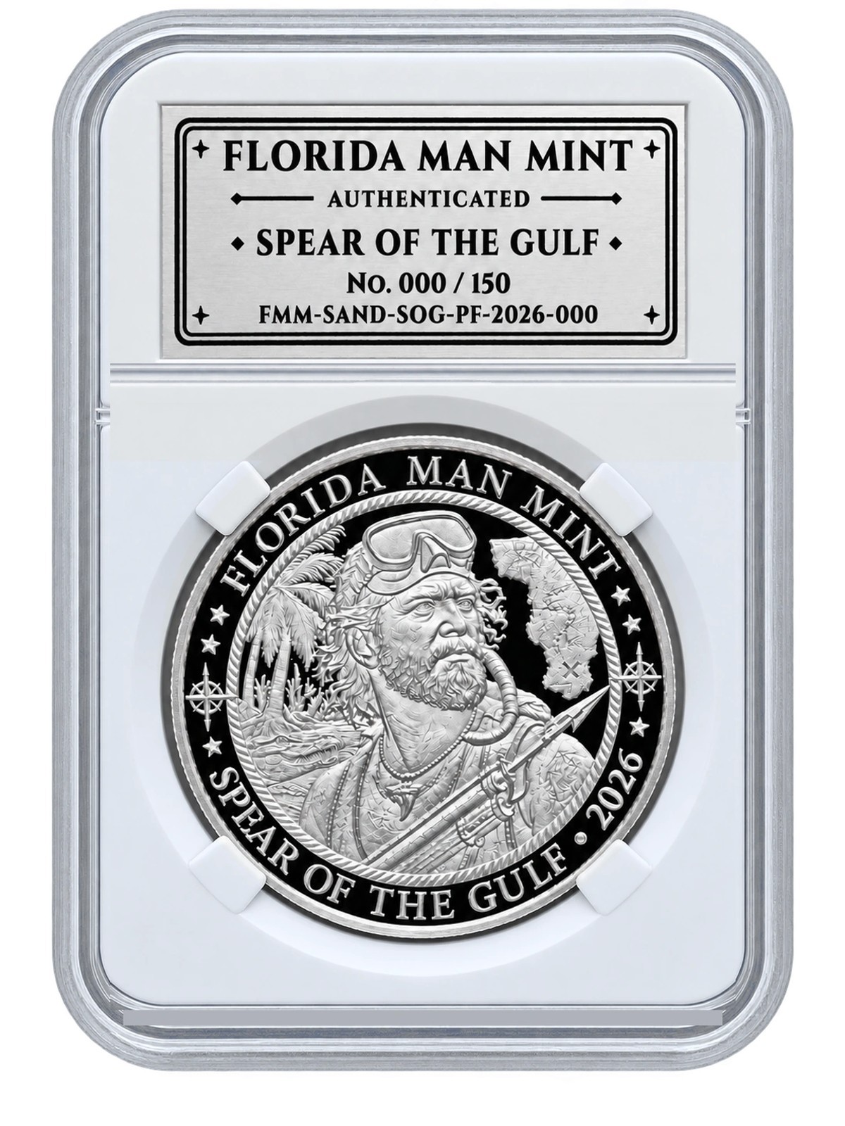 2026 Florida Man Mint Spear of the Gulf 1 oz .999 Silver Round First Tide COA