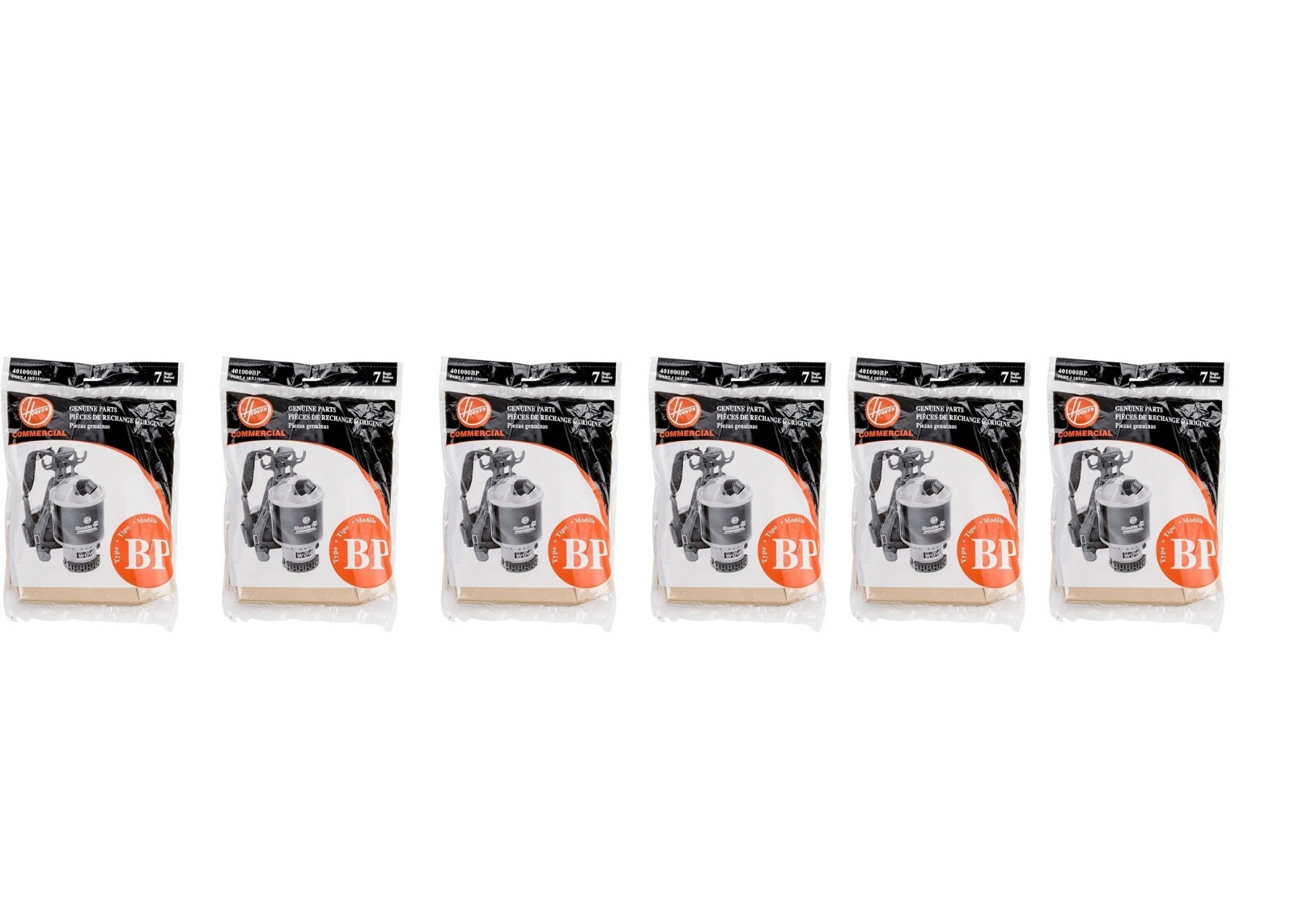 42pk Genuine Hoover C2401 Backpack Vacuum Paper Bags Part 401000BP