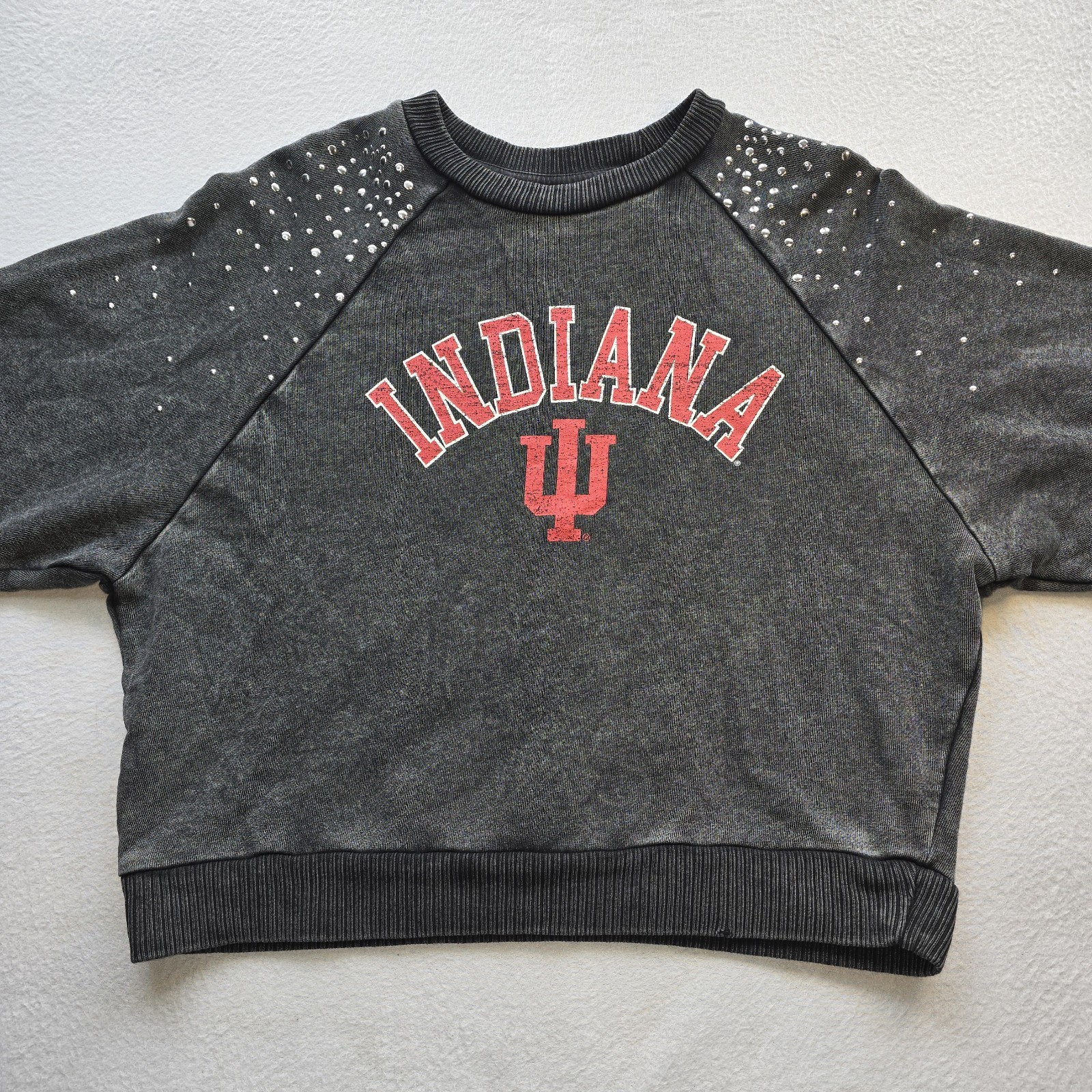 Gameday Couture Indiana University Hoosiers Rhinestone Sweatshirt Medium Gray M