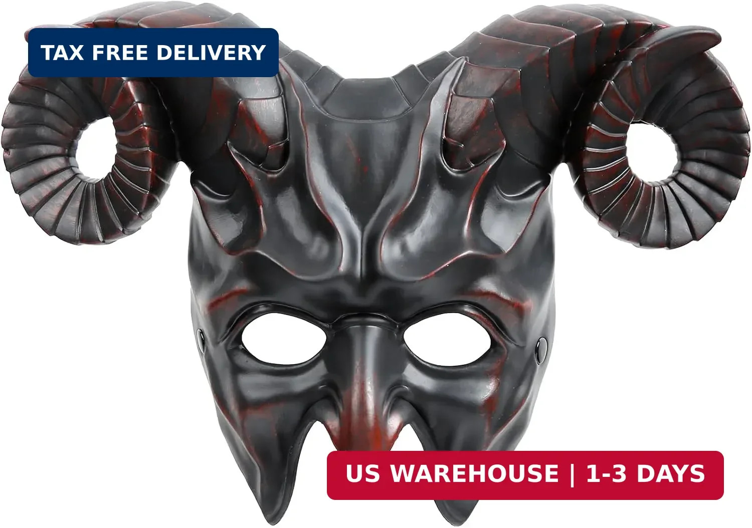 VZQI Krampus Mask for Adults, Ram Horn Half Face Halloween Costume, Gold VZQI Krampus Mask for Adults, Ram Horn Half Face Halloween Costume, Gold