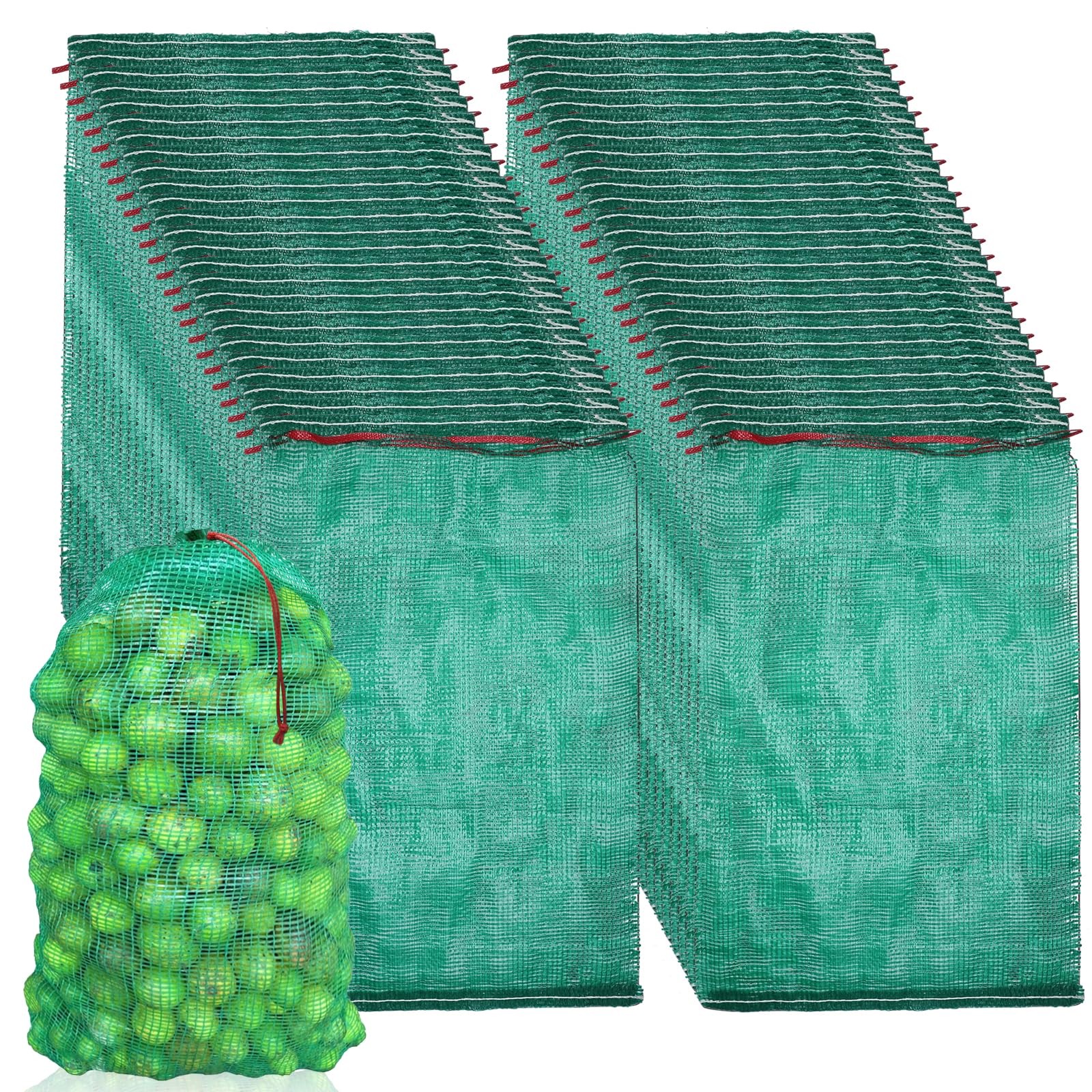 50 Pcs Extra Large Mesh Produce Bags 70 lbs Reusable Onion Bags Sacks Vegetab