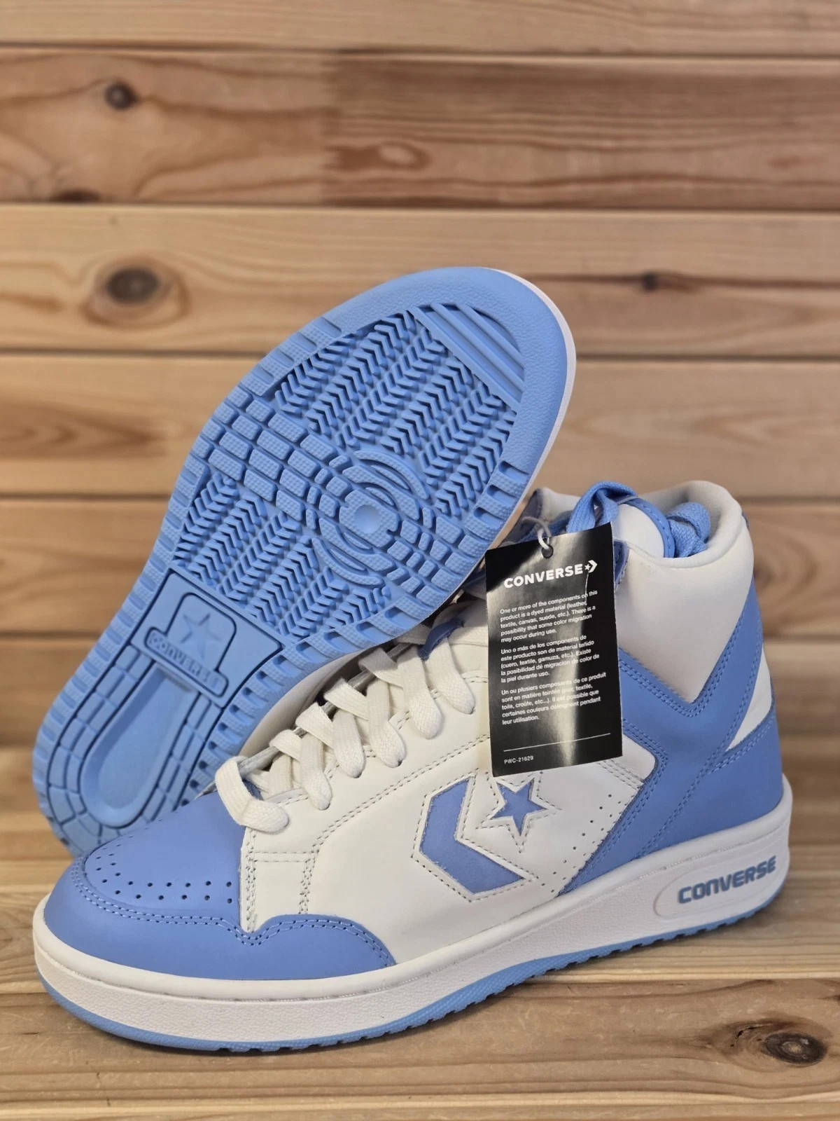 Size 10 - Converse Weapon Mid 90\'s UNC Light Blue White NBY A10597C Men\'s Size 10 - Converse Weapon Mid 90\'s UNC Light Blue White NBY A10597C Men\'s