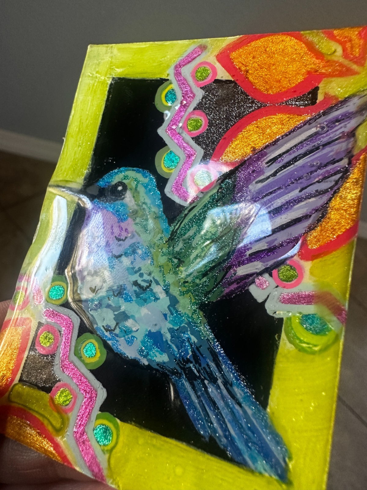 ACEO Original Painting “Bloomwings” 2.5 x 3.5