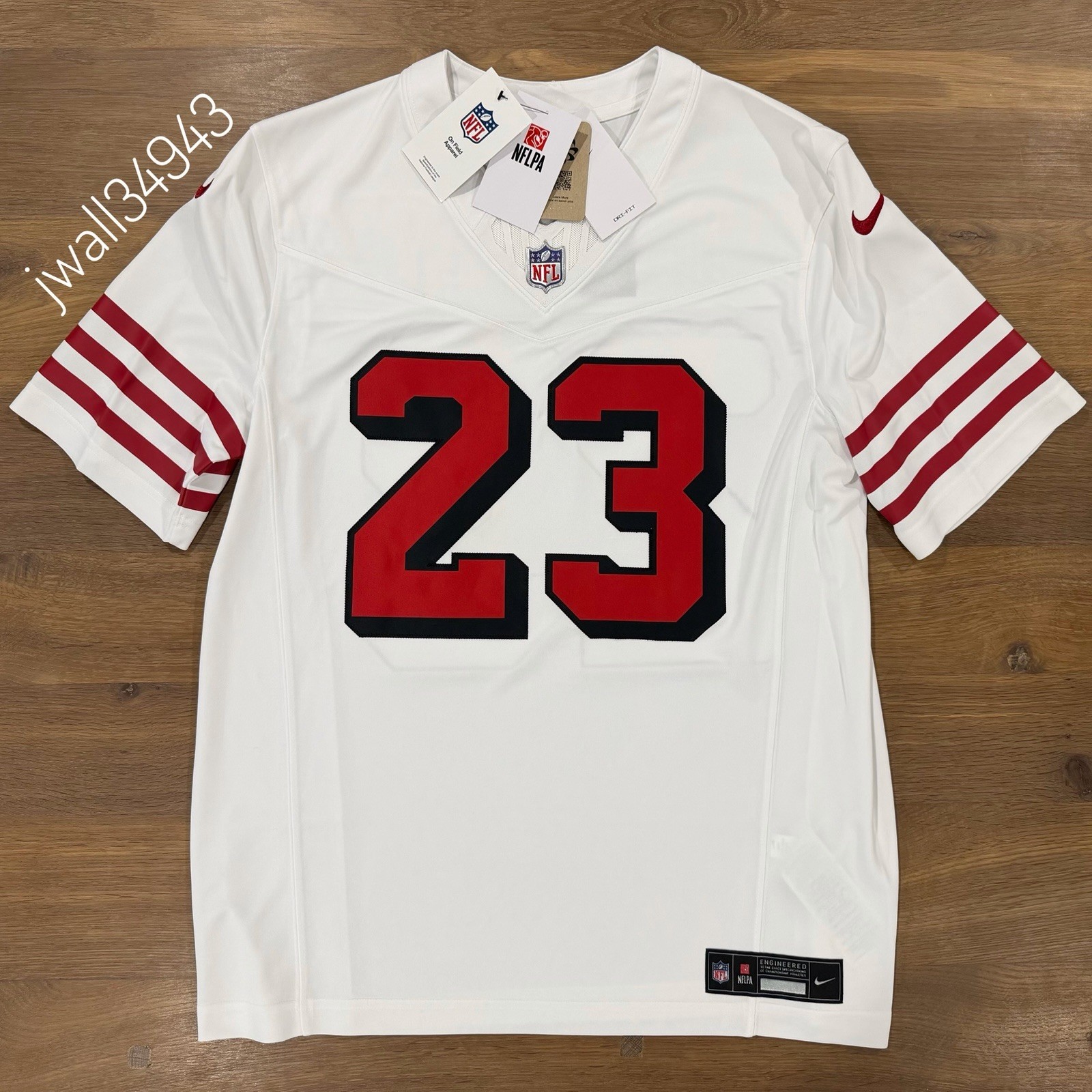 Christian McCaffrey Nike San Francisco 49ers Mens STITCHED Limited Jersey White