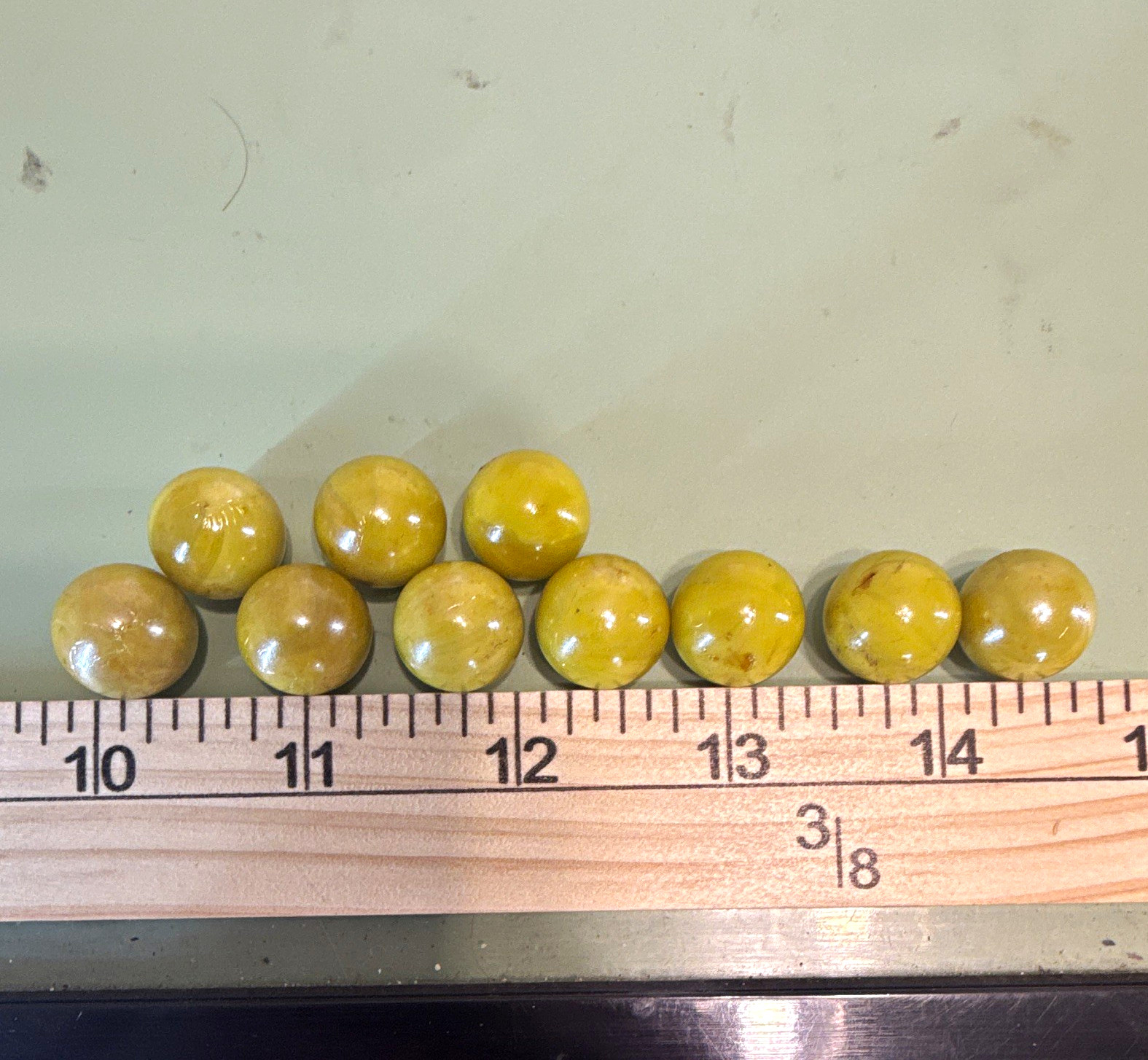 Vintage Yellow Glass Marbles, 010