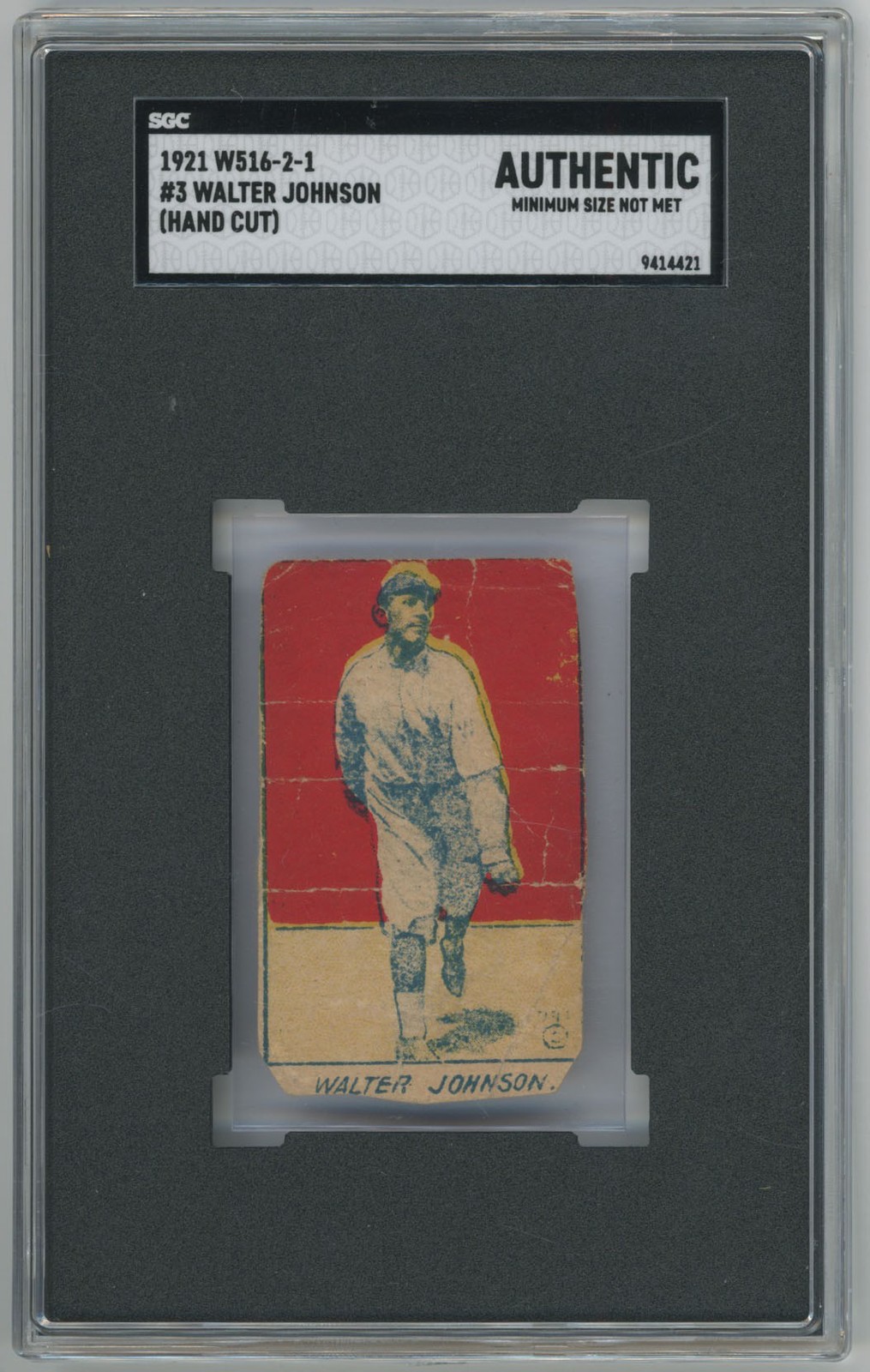 1921 W516-2-1 3 Walter Johnson SGC A 736708
