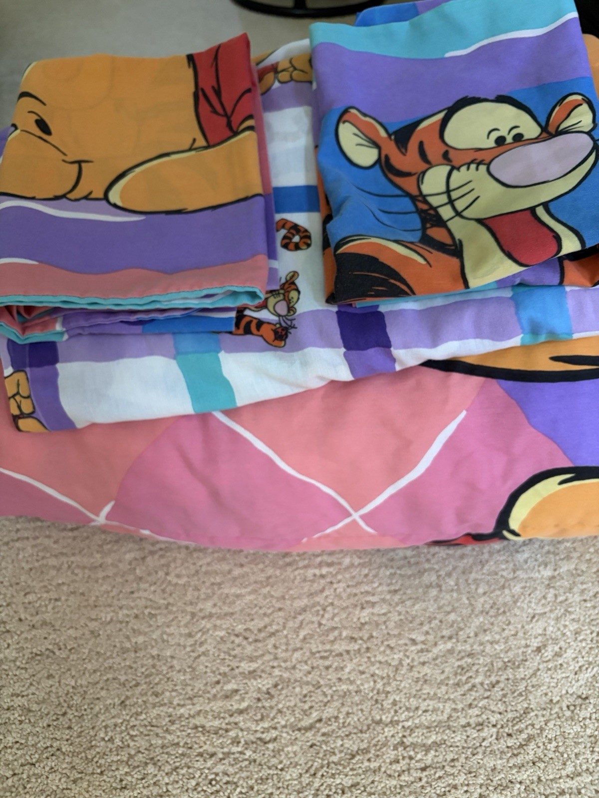 Vintage 90s Disney Winnie the Pooh & Tigger Twin 4pc Comforter Set Vintage 90s Disney Winnie the Pooh & Tigger Twin 4pc Comforter Set