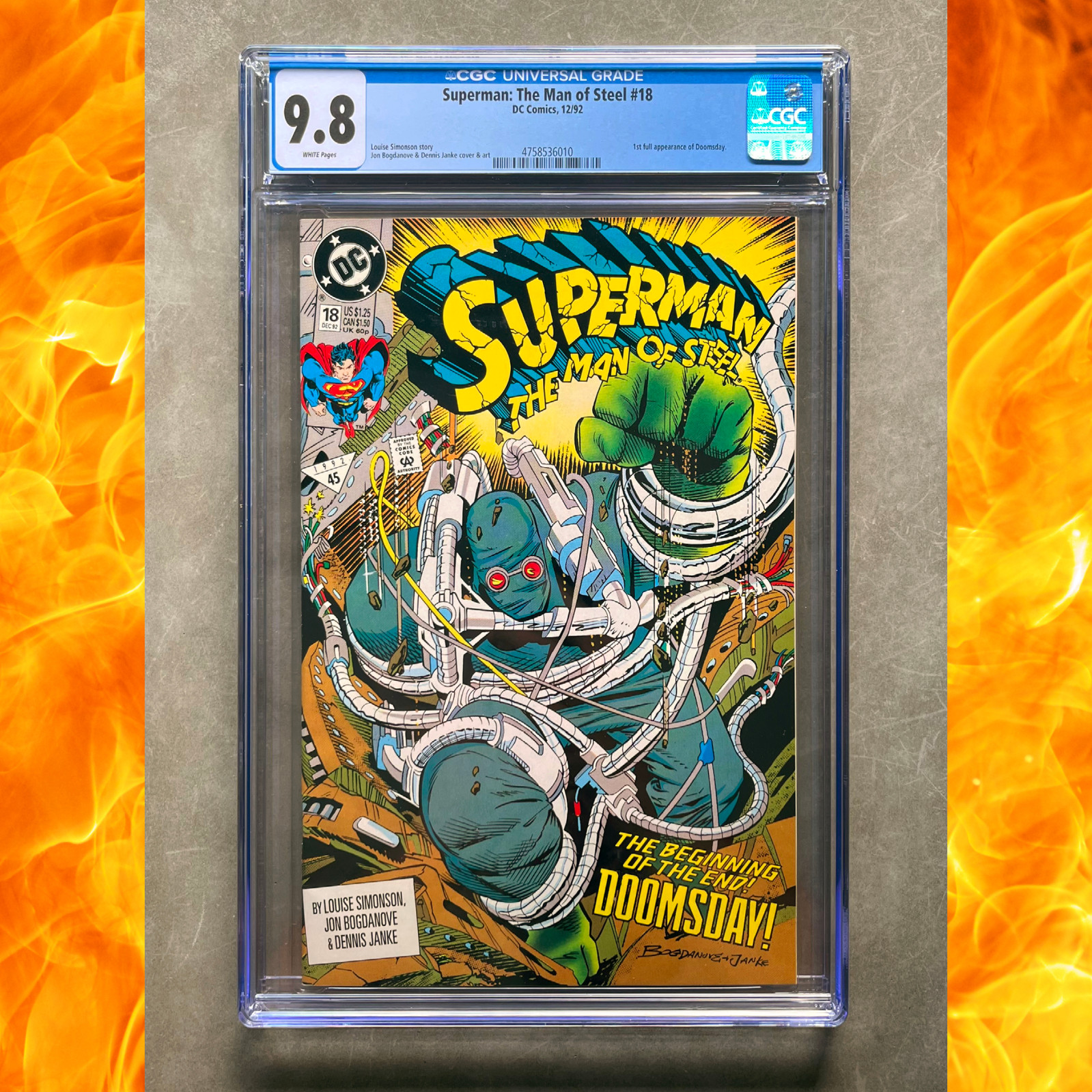 🔥 Superman The Man of Steel #18 CGC 9.8 NM/M (DC 1992) 🔑 1st App Doomsday 🔥 🔥 Superman The Man of Steel #18 CGC 9.8 NM/M (DC 1992) 🔑 1st App Doomsday 🔥