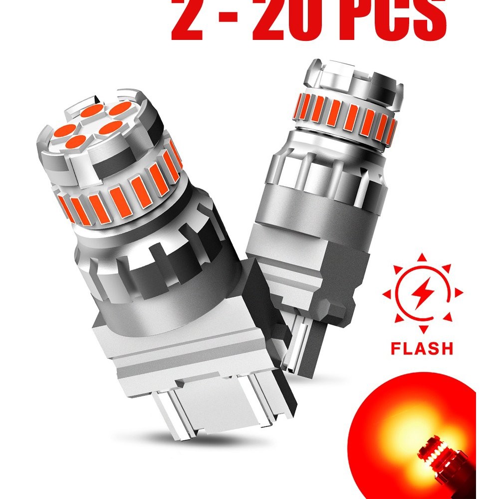 2-20x AUXITO LED 3157 3156 3457 4057 Replace Brake Stop Light Red Bulb SMD Flash