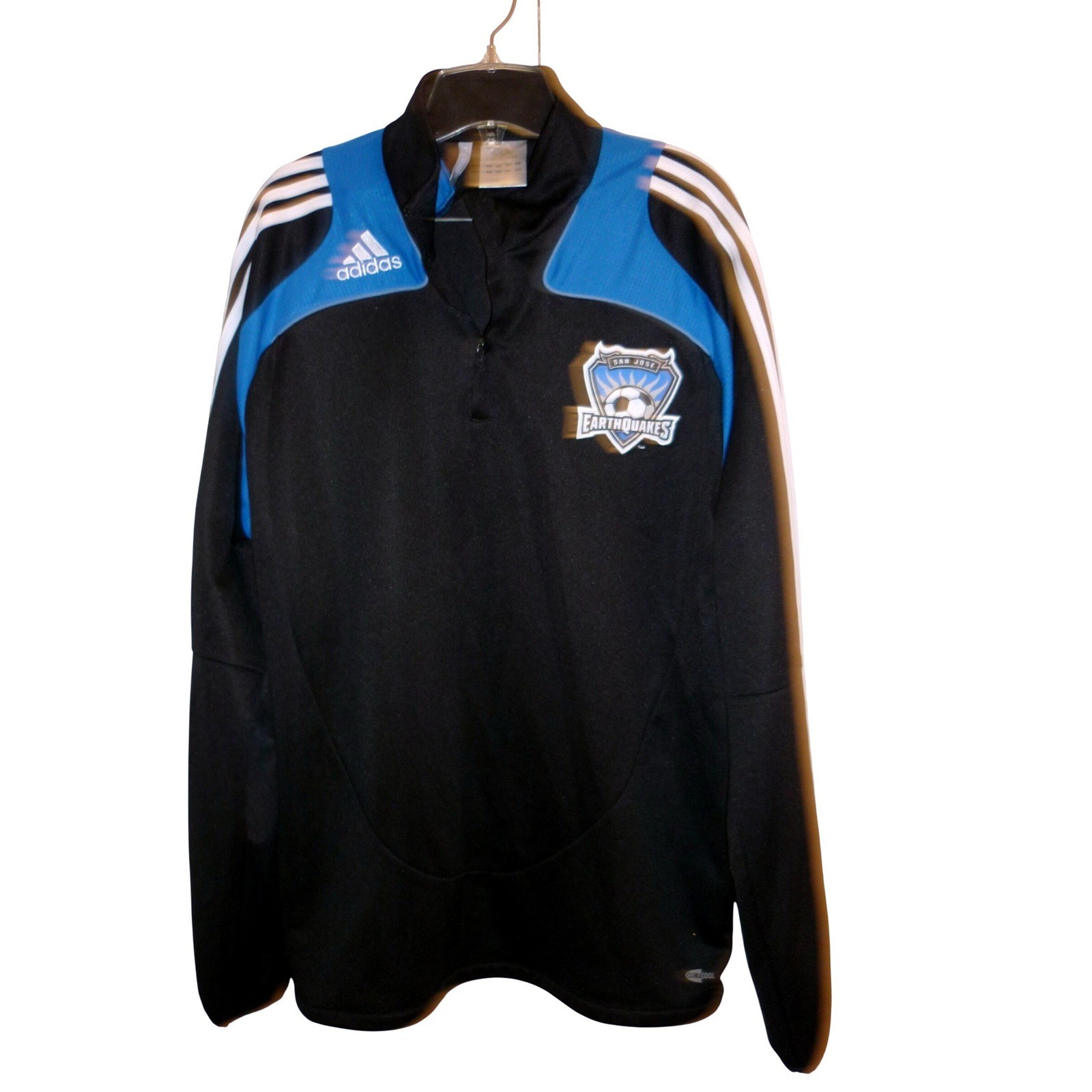 Vintage Adidas San Jose Earthquakes MLS 1/4 Zip Pullover Jacket XL ClimaCool