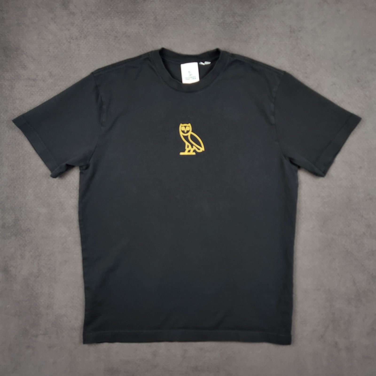 OVO Octobers Very Own Owl Shirt Mens Medium Black Gold Mini Logo Tee Drake