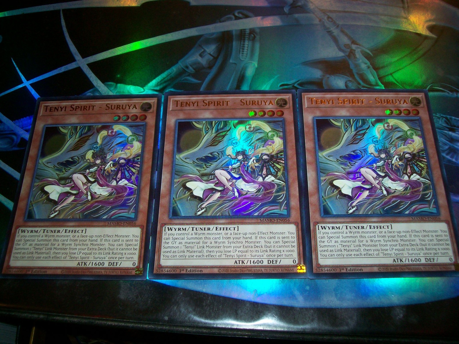 3x Tenyi Spirit - Suruya 1st Edition Ultra Rare MAMO-EN056 Yu-Gi-Oh