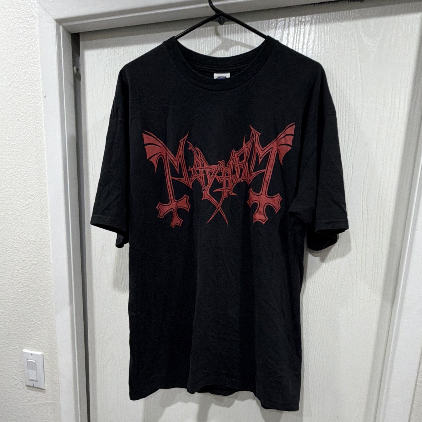 Vintage 90’s Mayhem Pure Norwegian Black Metal T-Shirt Cygnus Tag Size XL