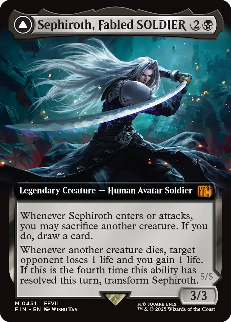 x1 Sephiroth, Fabled SOLDIER // Sephiroth, One-Winged Angel FIN MTG 451 1x
