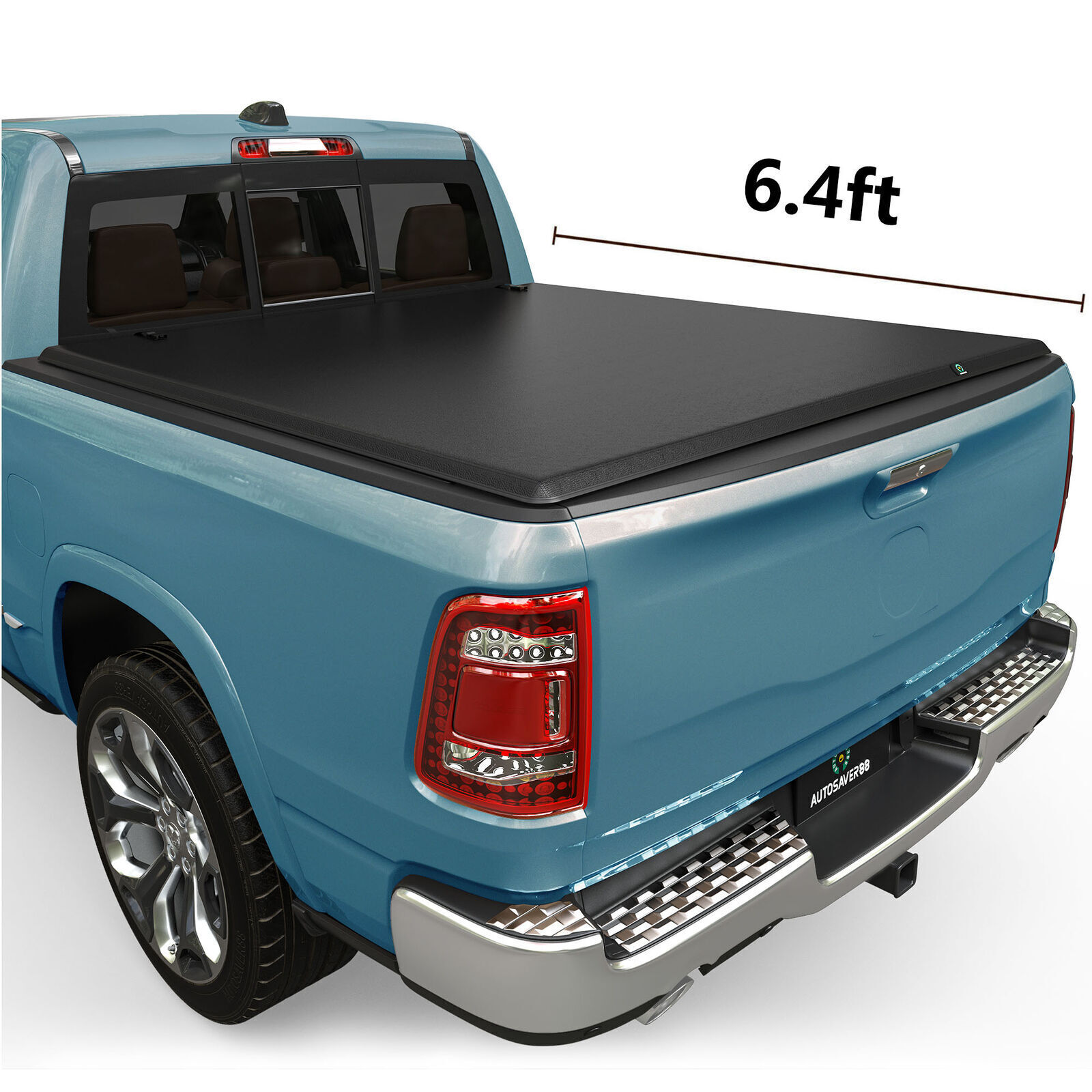 6.4FT 4-Fold Truck Bed Tonneau Cover For 2002-2026 Dodge Ram 1500 Classic 2500