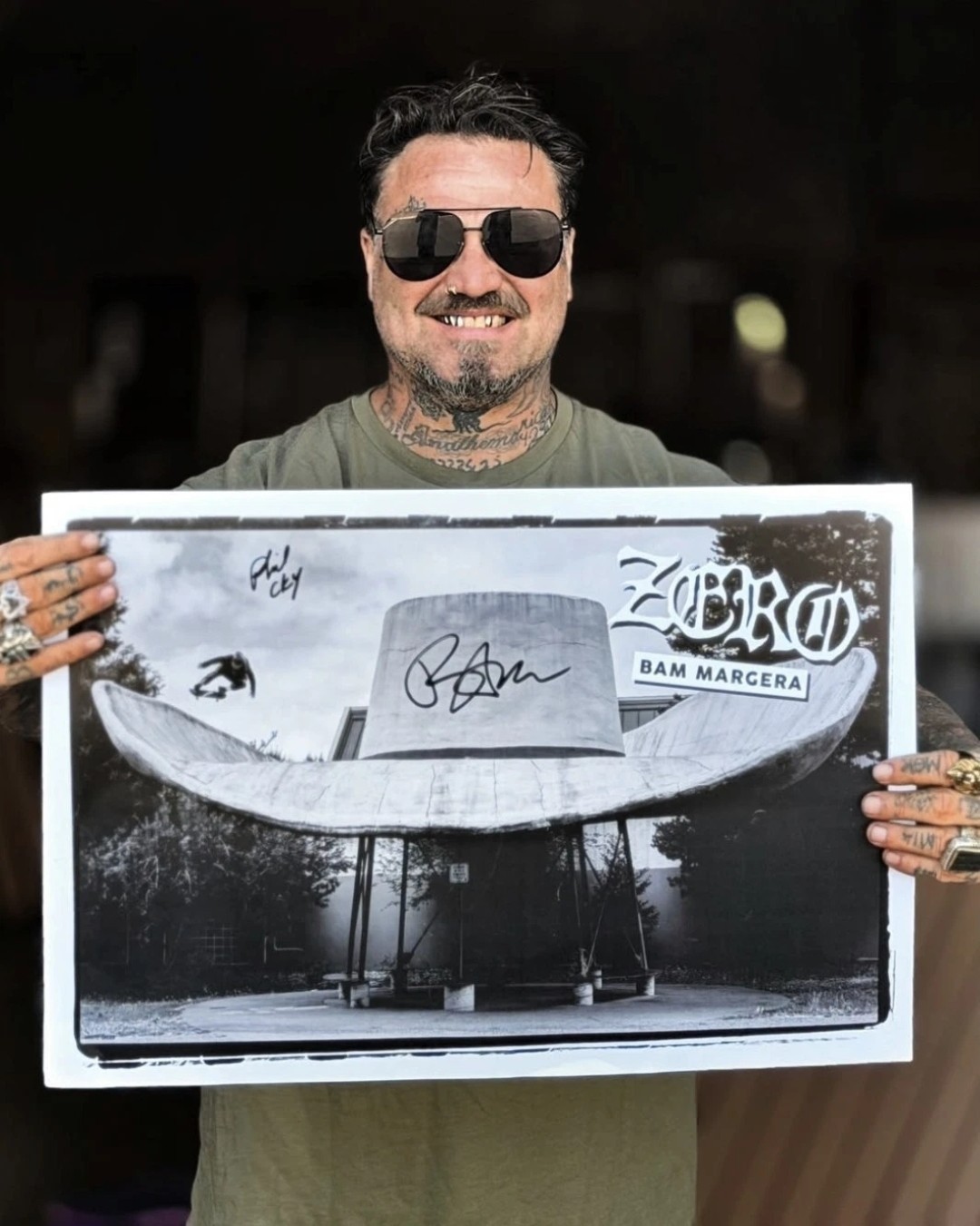 SIGNED Zero x Bam + Phil Margera Poster RARE Thrasher Mag Print SOLD OUT 🔥 NEW
