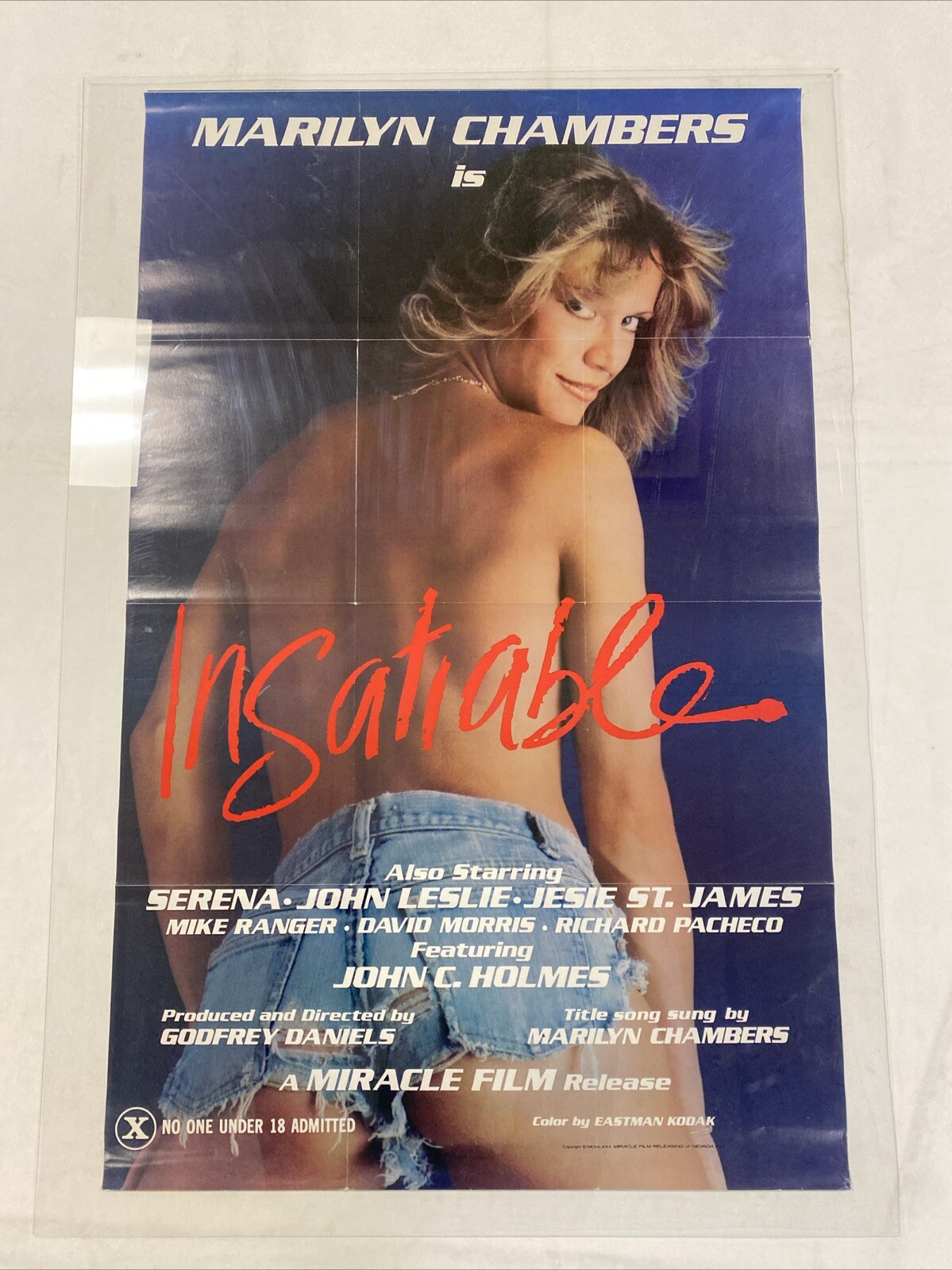 1980 INSATIABLE - UNUSED ORIGINAL MOVIE POSTER XXX MARILYN CHAMBERS JOHN HOLMES 1980 INSATIABLE - UNUSED ORIGINAL MOVIE POSTER XXX MARILYN CHAMBERS JOHN HOLMES