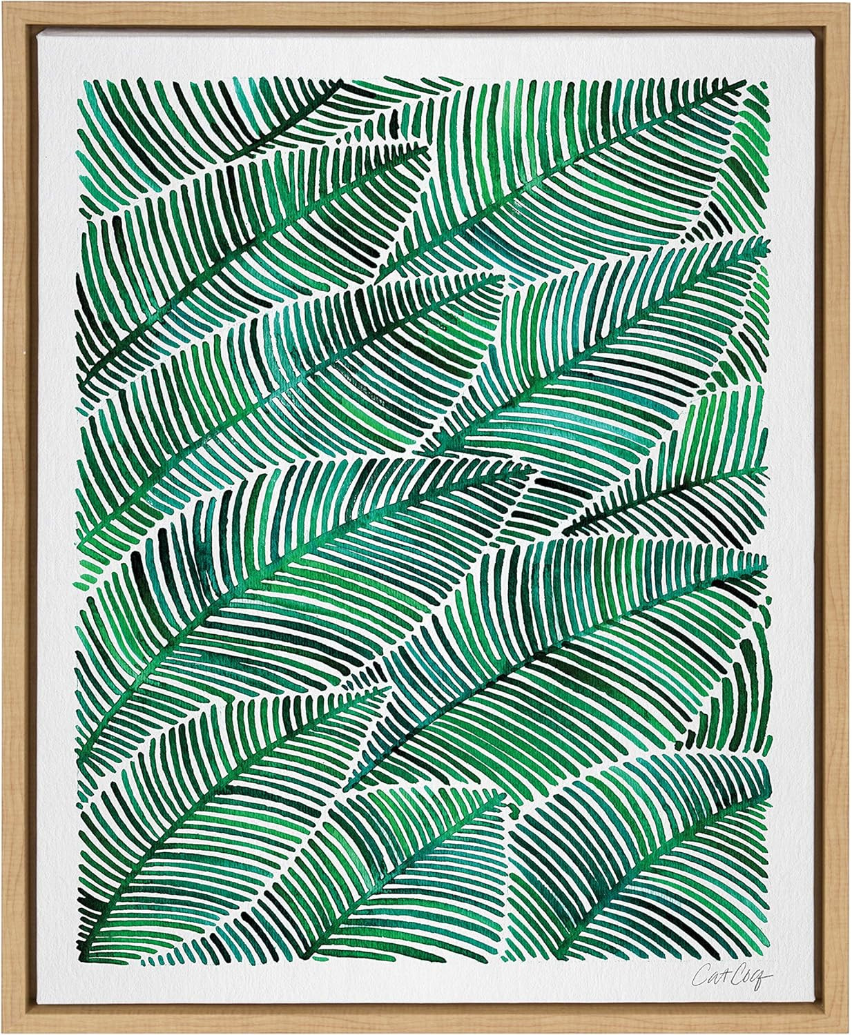 Sylvie Tropical Leaves Watercolor Framed Canvas Wall Art by Cat Coquillette, 18X Sylvie Tropical Leaves Watercolor Framed Canvas Wall Art by Cat Coquillette, 18X
