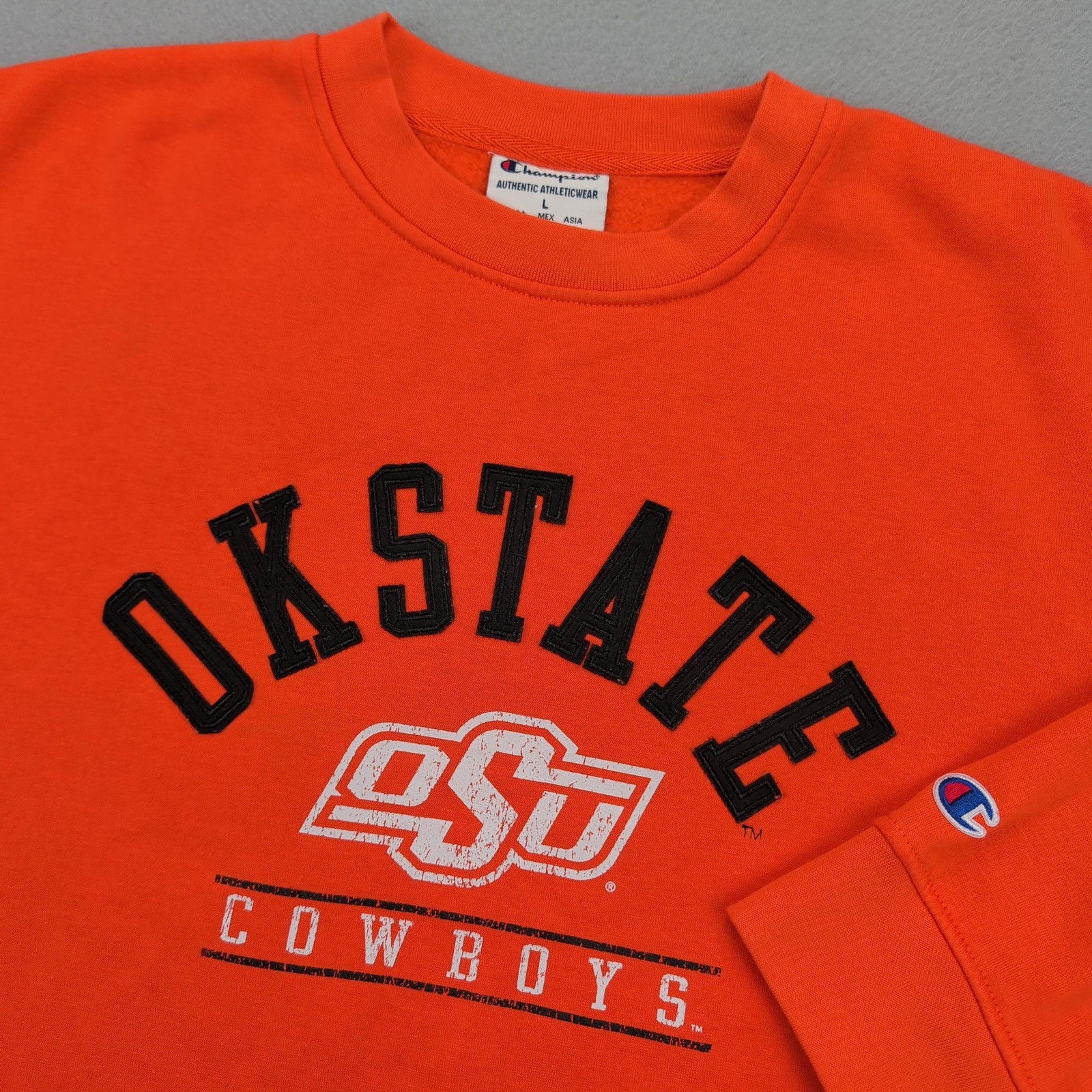 Oklahoma State Cowboys Sweatshirt Mens Large Orange Champion NCAA Football