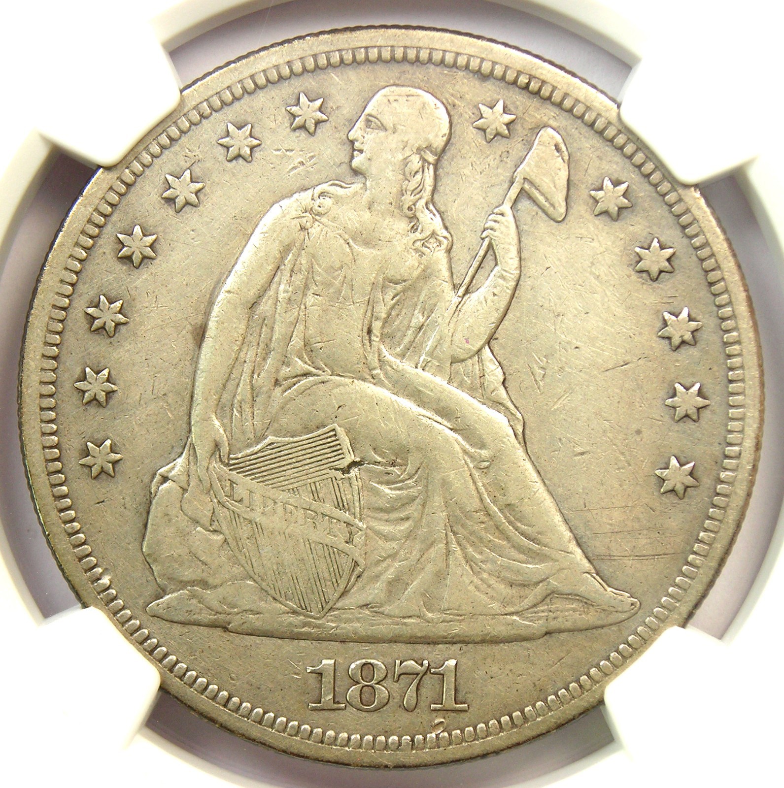 1871-CC Seated Liberty Silver Dollar Carson City $1 - NGC XF Details (EF) - RARE