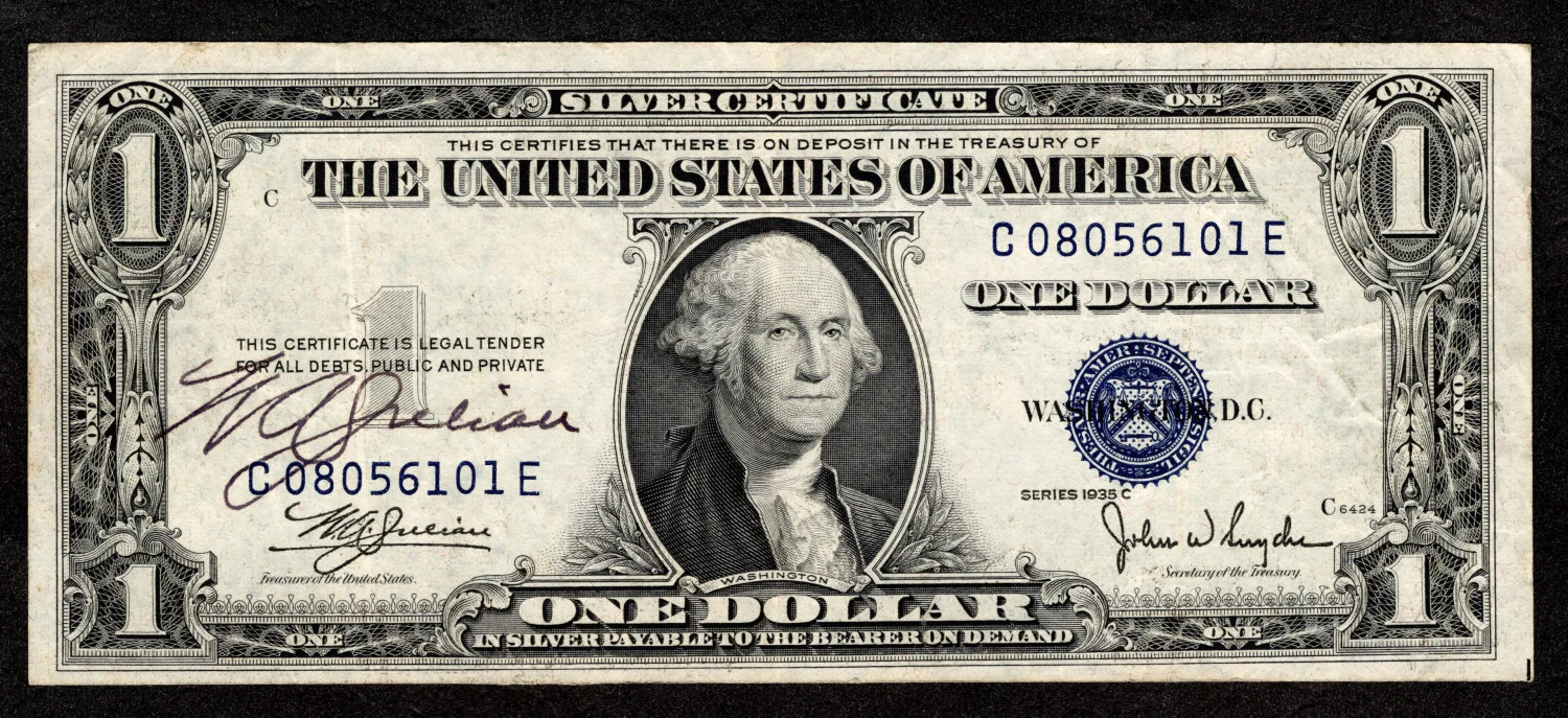 $1 1935-C Silver Cert Treasury Autograph William A.  Julian SCARCE XF