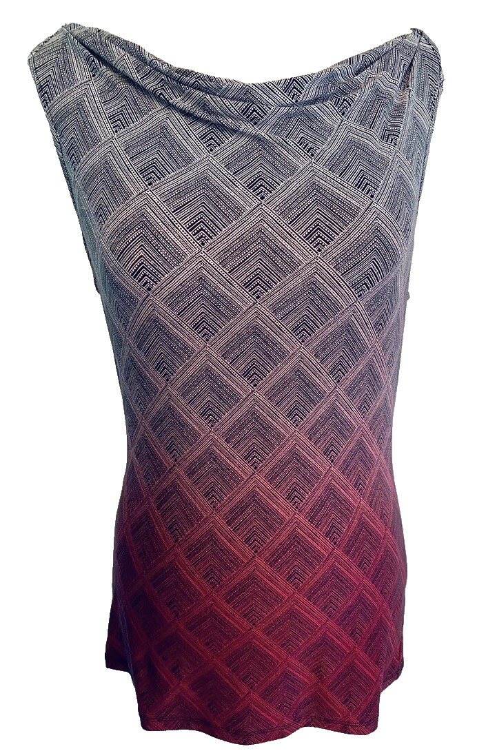 Size Small The Limited Ombre Tank Black to Red Geometric