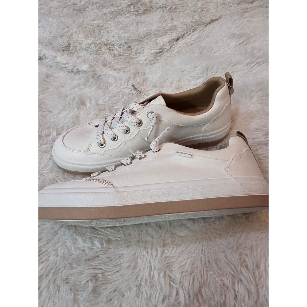 NWT BOBS from Skechers B Cute 2.0 Canvas Slip On Sneakers – White/Gum – Size 8