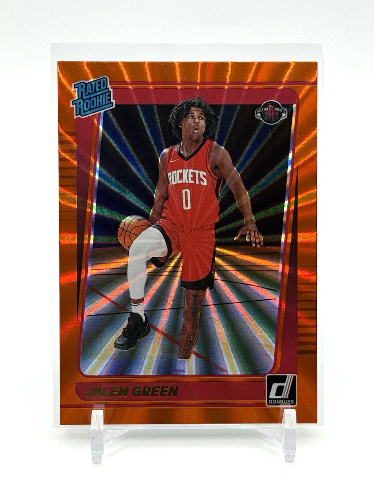 2021-22 Panini Donruss Jalen Green #209 Holo Orange Laser Rated Rookie RC