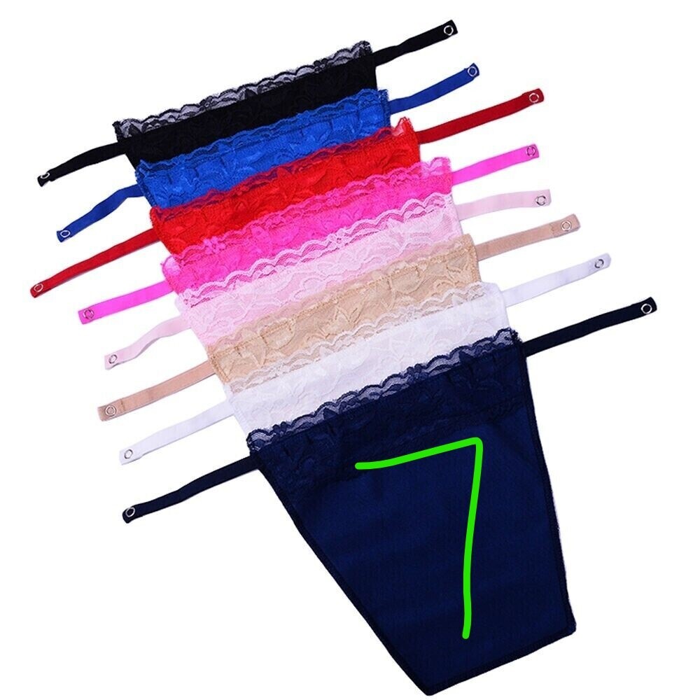 7 Pack Women Lace Cami Clip-on Mock Camisole Overlay Modesty Panel for Low-Cut