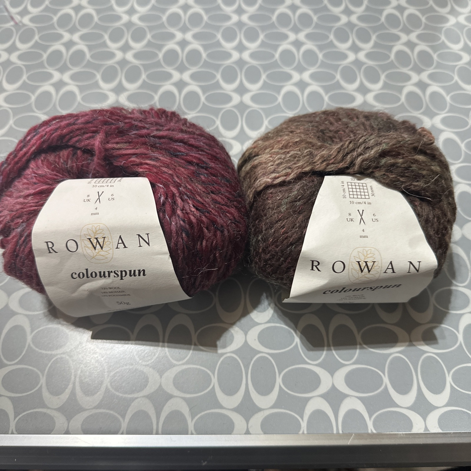 ROWAN COLOURSPUN YARN COLOR 274 And 278 50g Ea Lot Of 2