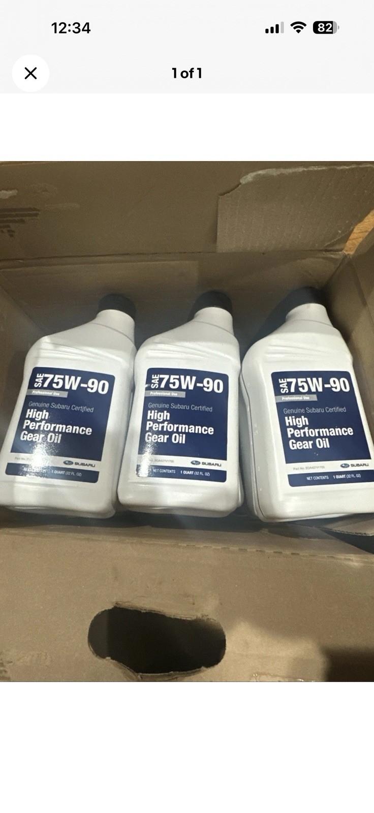 Subaru High Performance Gear Oil 3Quarts 75W90 Genuine OEM SOA427V1700