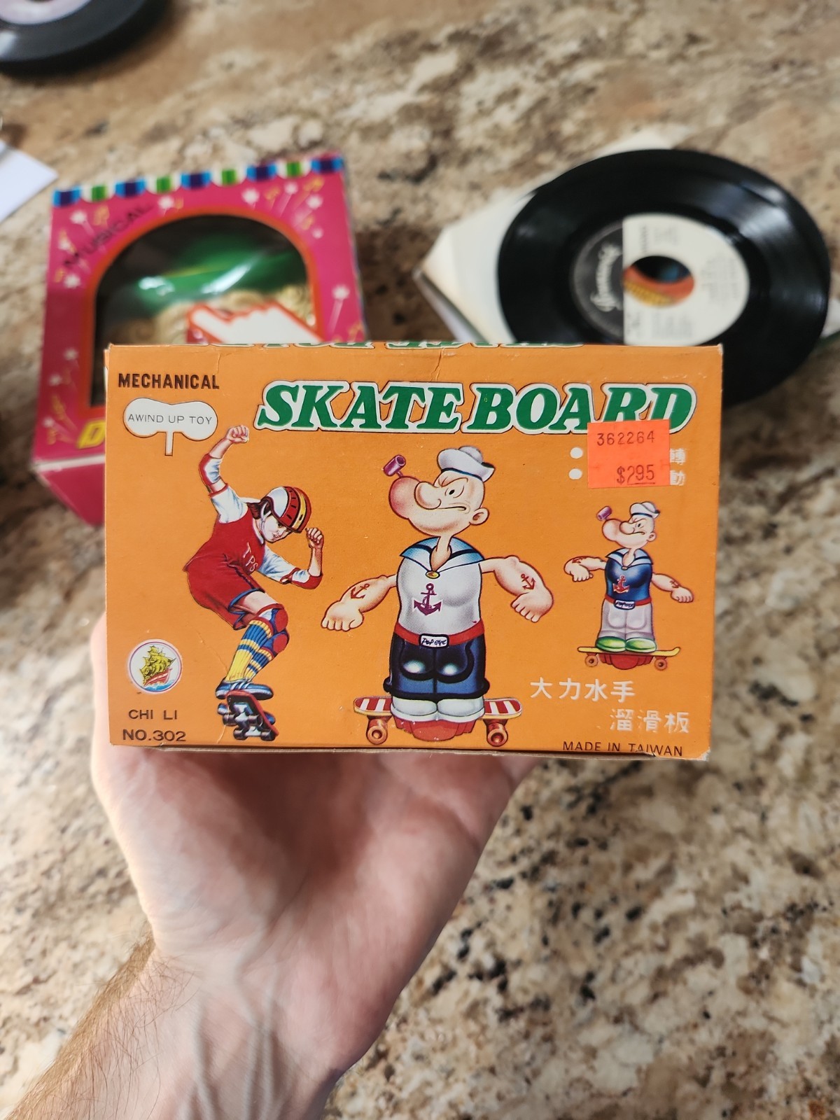 Vintage Popeye Windup Skateboard Toy NOS In Box Chi Li 302 Vintage Popeye Windup Skateboard Toy NOS In Box Chi Li 302