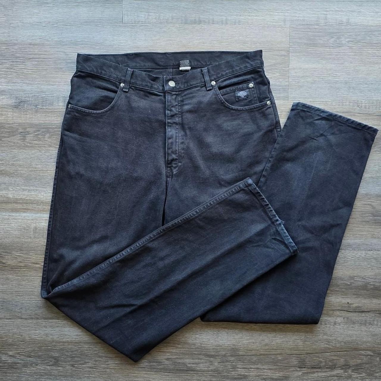 Vintage Harley Davidson 90s Relaxed Black Jeans 36x36 Made in USA Biker Skater