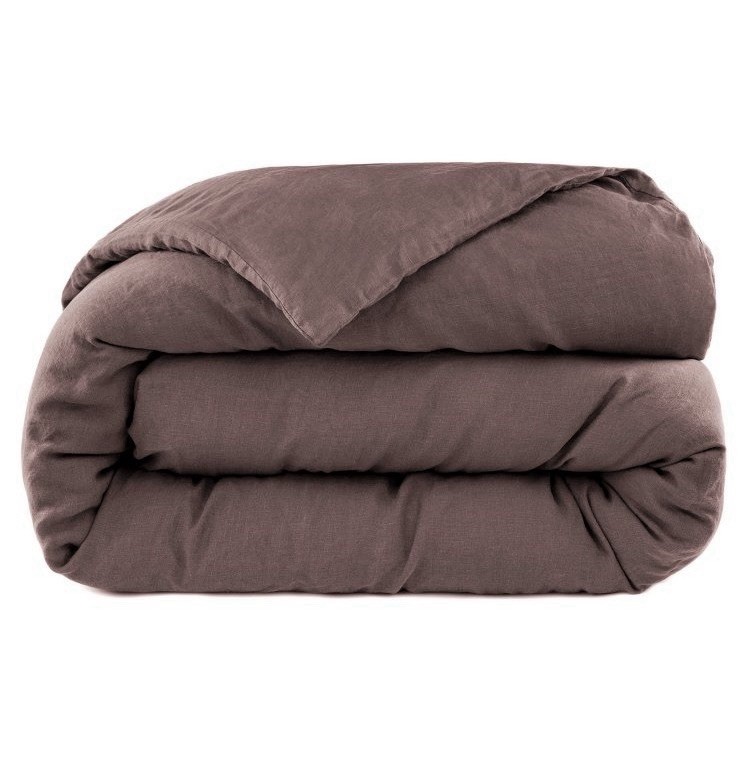 100% French Linen Duvet Cover King Cal King Clove Brown BOKSER HOME Button Close 100% French Linen Duvet Cover King Cal King Clove Brown BOKSER HOME Button Close