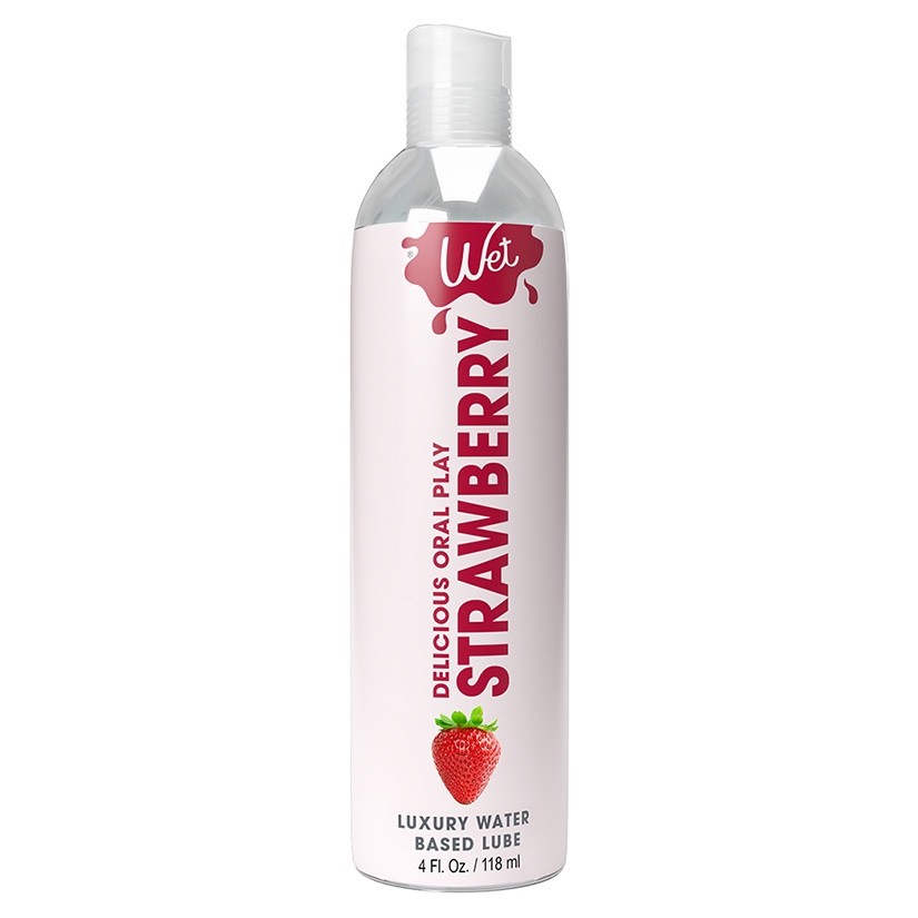 Wet Strawberry Delicious Oral Play Luxury Water Based Lube. 4 oz Wet Strawberry Delicious Oral Play Luxury Water Based Lube. 4 oz